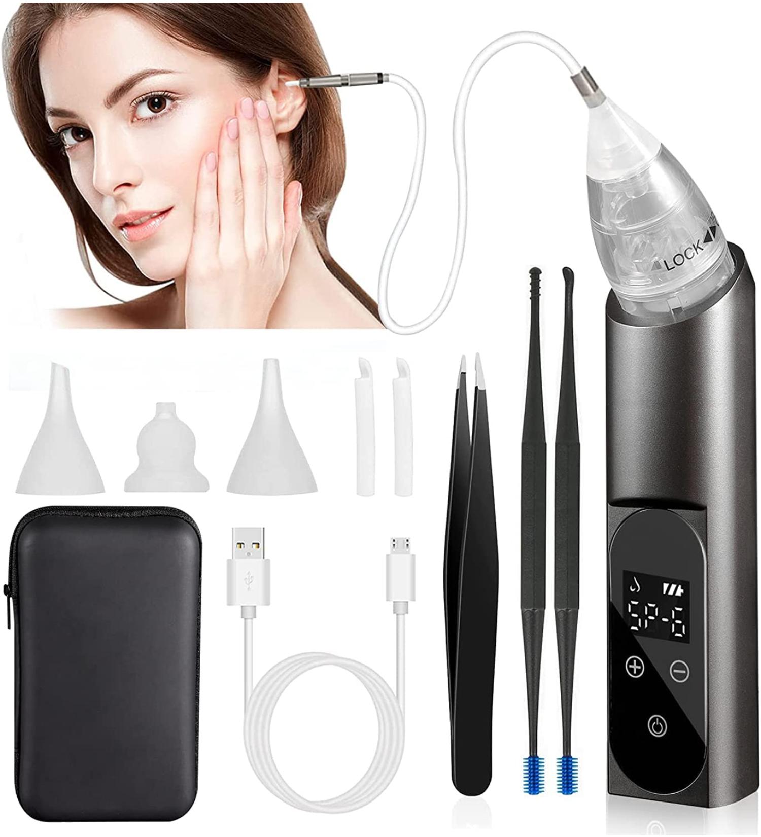 Electric Ear Wax Vacuum Removal Tool | Strong Suction 6 Gear | USB Rechargeable | Earwax Removal Kit for Adults & Kids - Buy Online on GoSupps.com
