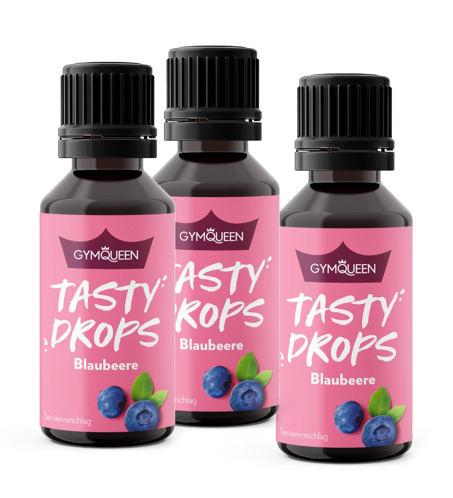 Buy GymQueen Tasty Drops Blueberry - 3x30ml Calorie-Free Flavor Drops for eCommerce - Buy Online on GoSupps.com