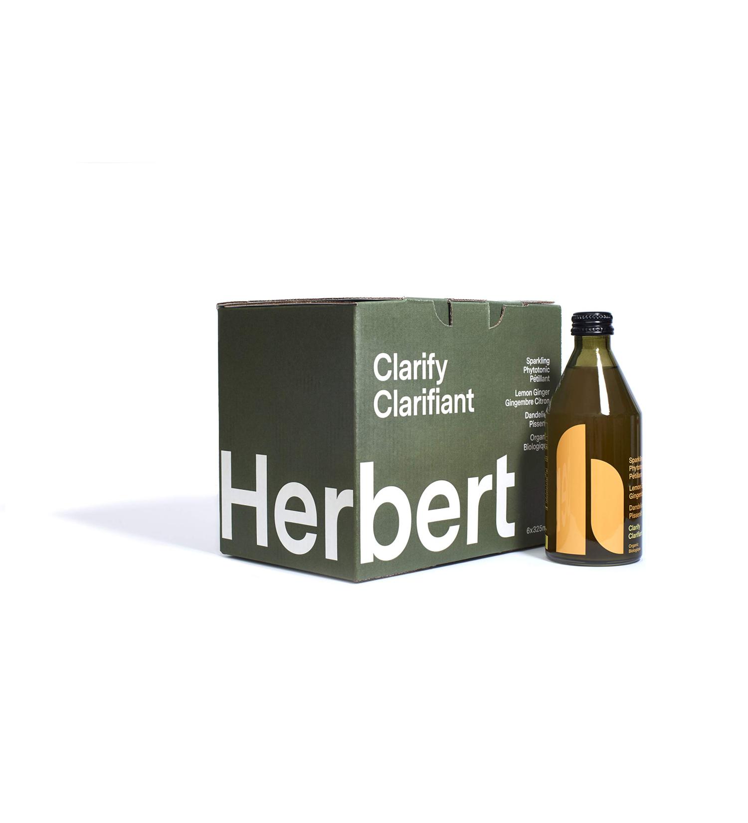 Herbert Labs Clarify Dandelion Sparkling Phytotonic - Organic and Plant Based Beverage for Immunity and Digestion with Organic Fermented Dandelion and Ginger (One Bottle) - Buy Online on GoSupps.com