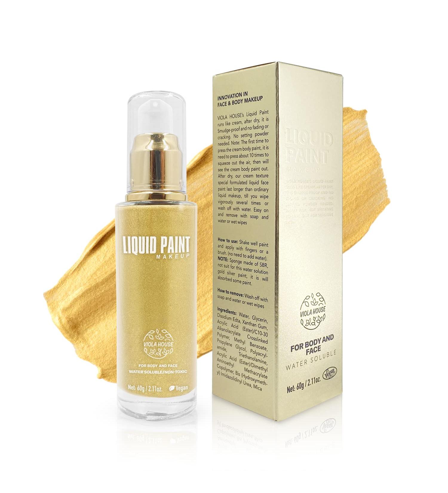 VIOLA HOUSE Washable Face & Body Paint 60g - Gold | Halloween Christmas SFX Makeup for Adults & Kids - Buy Online on GoSupps.com