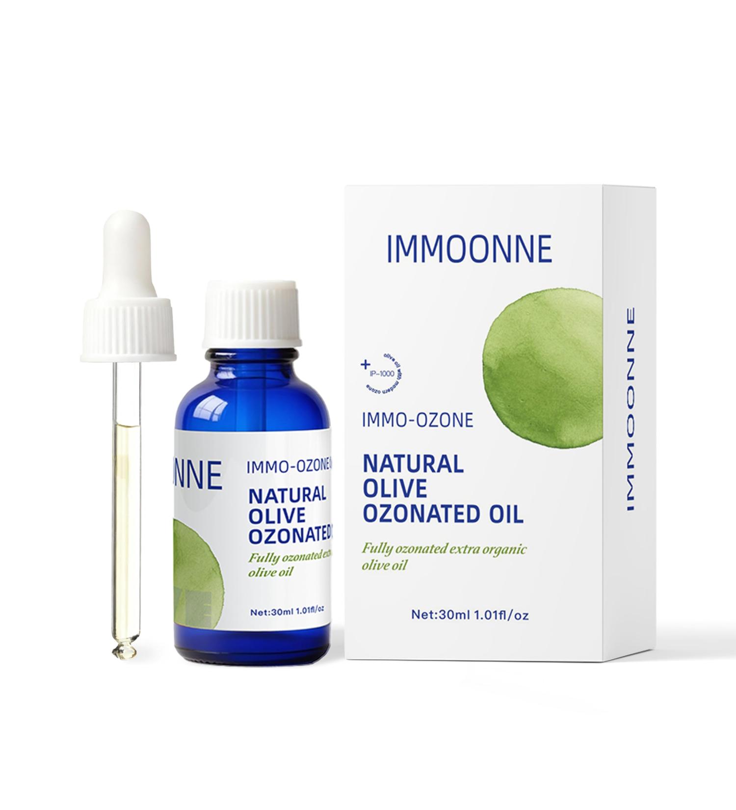 IMMO Ozonated Olive Oil - Organic & Nature for Skincare, Rich in Reactive Oxygen, 100% Pure Ozone Oil for Face & Body Care, Glass Dropper Bottle, 1.01 fl oz / 30 mL Olive 1.01 Fl Oz (Pack of 1) - Buy Online on GoSupps.com