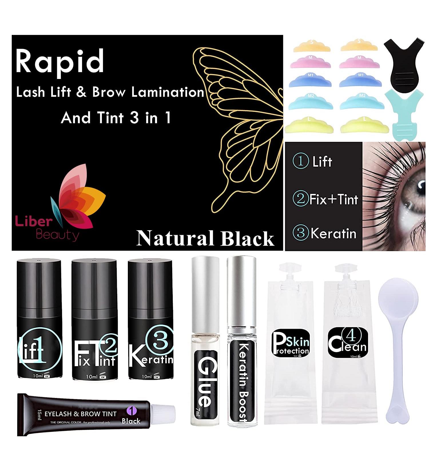 Liber Beauty Lash Lift and T-int Eyebrow Lamination Kit - Salon Professional Training, Eyelash Perm with A-D-Y-E Kit - Natural Black - Buy Online on GoSupps.com