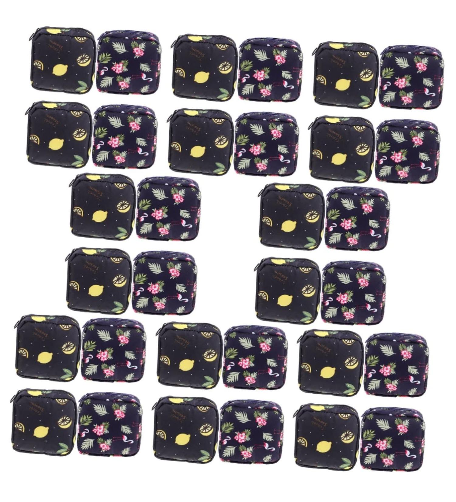 Healeved 32 Pcs Sanitary Napkin Storage Bag - Red Travel Makeup Organizer for Women - Period Bags & Tampon Pouches - Navy Gift Set - Buy Online on GoSupps.com