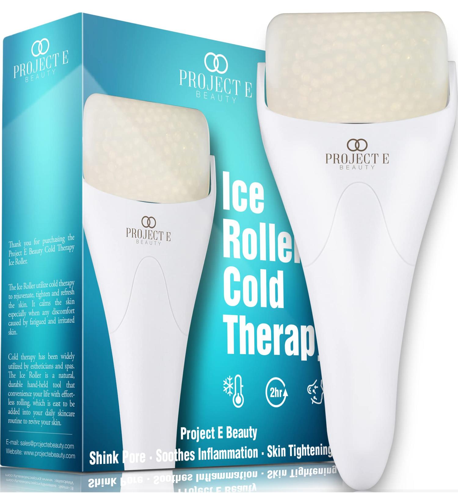 Project E Beauty Ice Roller: Depuff, Reduce Dark Circles, Tighten & Firm Skin, Diminish Wrinkles, Brighten Skin, Provide Pain Relief for Muscle Soreness & Redness - Buy Online on GoSupps.com