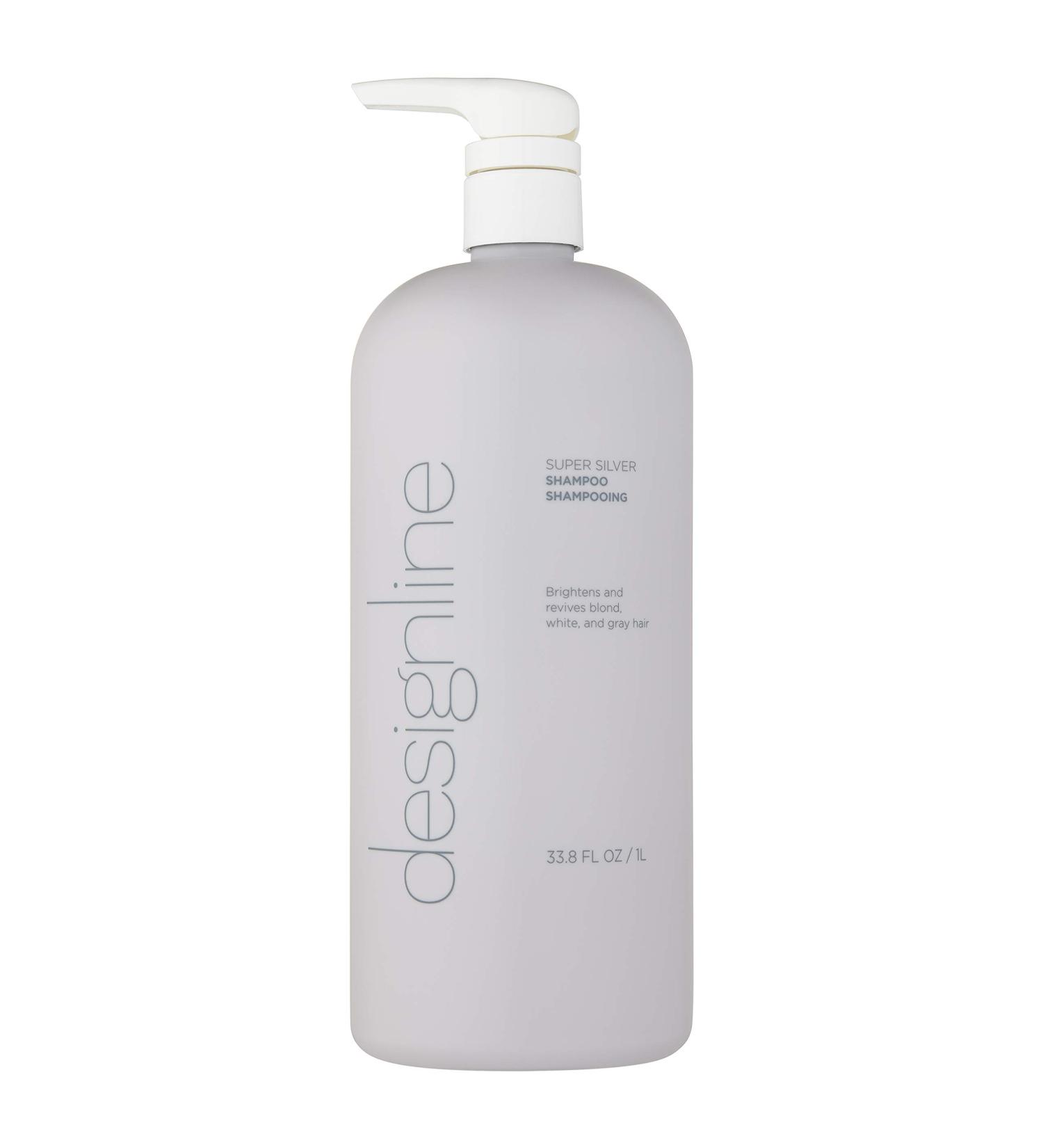 DESIGNLINE Super Silver Shampoo 33.8 oz - Restores Moisture, Boosts Color for Blonde, Grey, White Hair | Strengthens, Prevents Color Fade - Buy Online on GoSupps.com