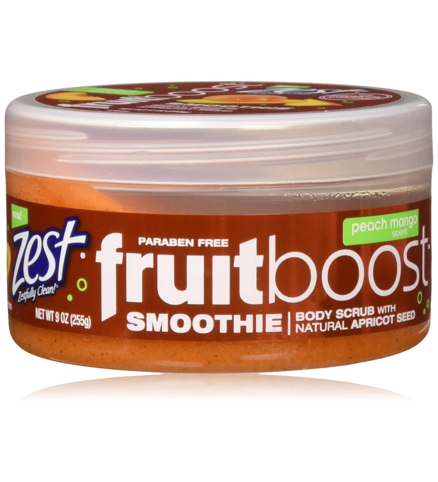 Zest Fruit Boost Body Scrub - Peach Mango 9 Oz Jar | Exfoliating & Nourishing Skin | International Shipping - Buy Online on GoSupps.com