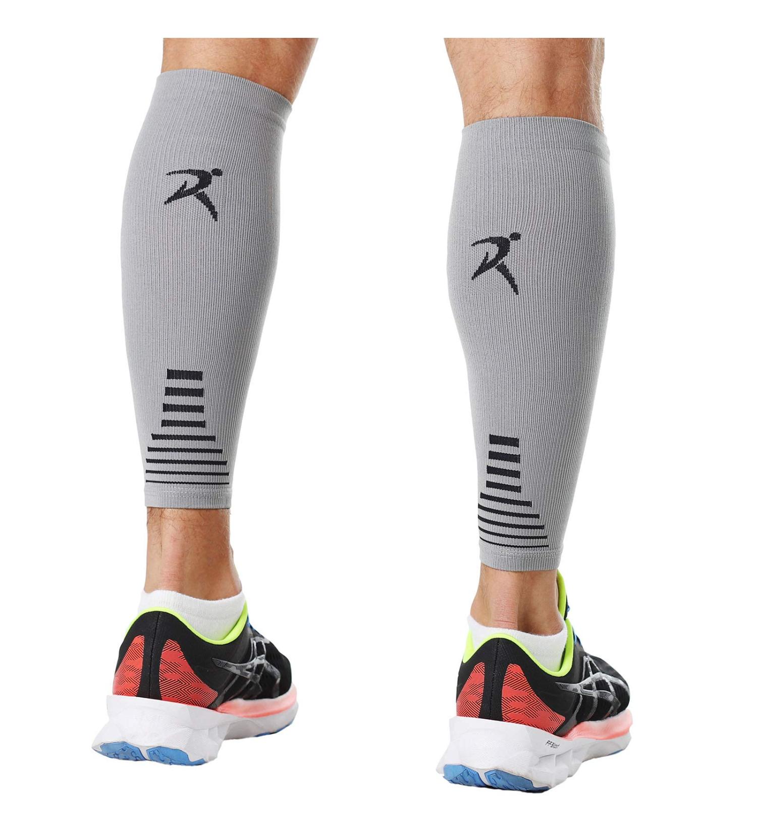 Rymora Calf Compression Sleeves for Women & Men - Grey XL (One Pair) | Leg Pain Relief, Shin Splints Support for Fitness Running - Buy Online on GoSupps.com
