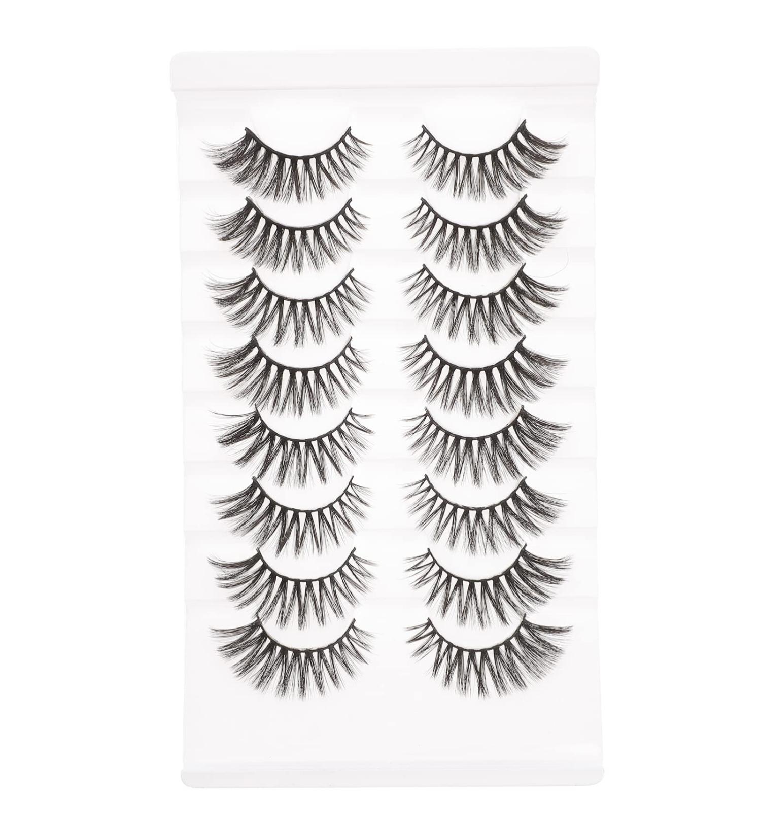 POPETPOP 8 Pairs Chemical Fiber False Eyelashes Lashes Natural Look Fluffy False Lashes Women Fake Eyelashes Makeup Eyelashes Reusable Fake Eyelashes Cat Eye Lashes Cosmetics Miss Soft - Buy Online on GoSupps.com