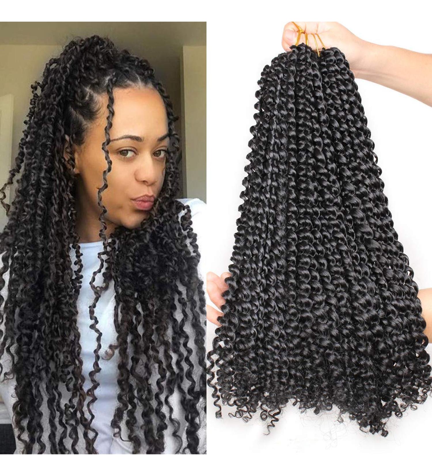 Leeven 2pcs 18 Inch Passion Twist Braiding Hair for Butterfly Locs | Natural Black Water Wave Crochet Bohemian Braids Synthetic Hair for Women - Buy Online on GoSupps.com