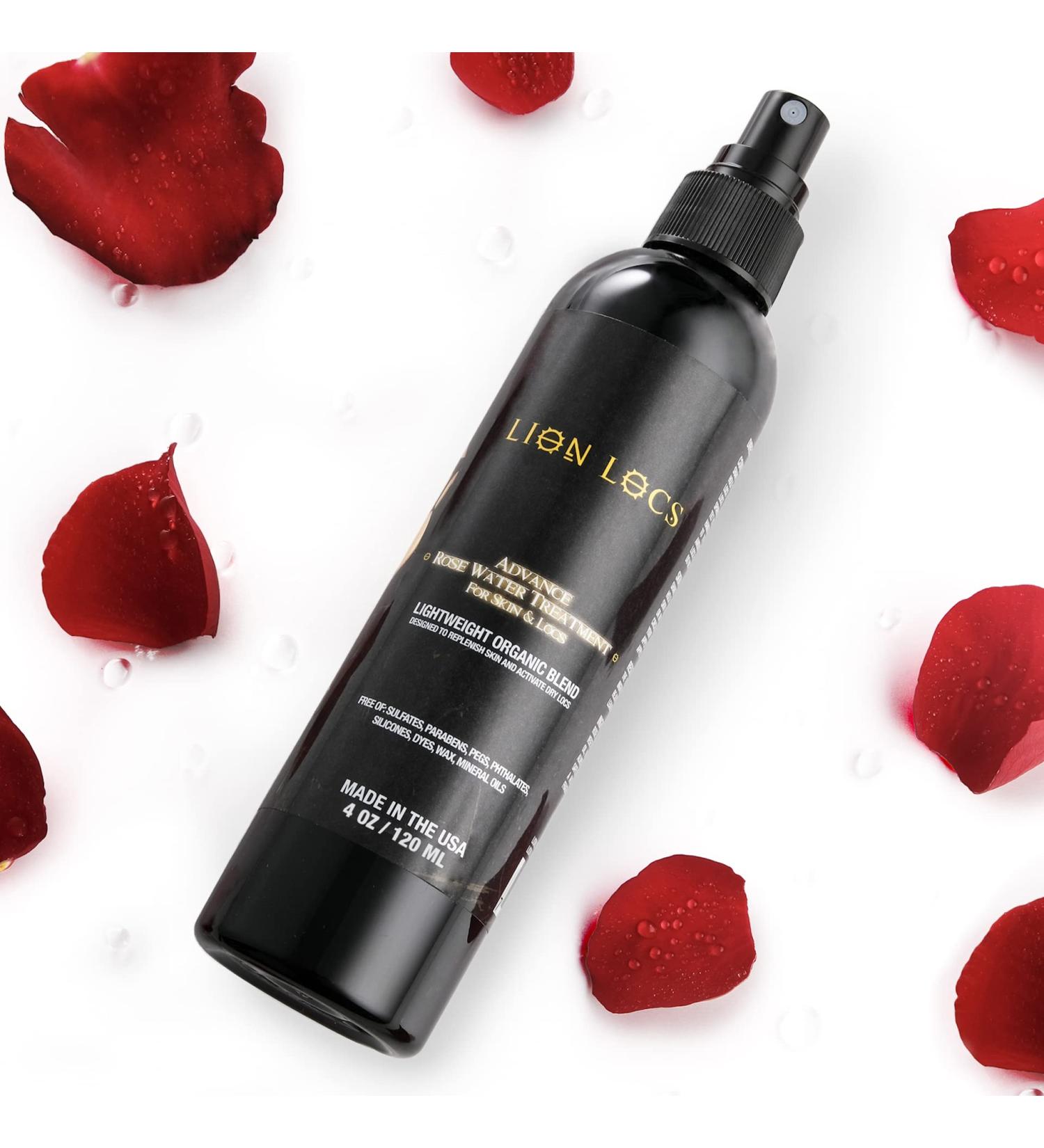 Lion Locs Organic Vegan Rosewater Spray for Dreads, Braids & Locs with Aloe, Essential Oils, Vitamins & Glycerin - 4oz - Buy Online on GoSupps.com