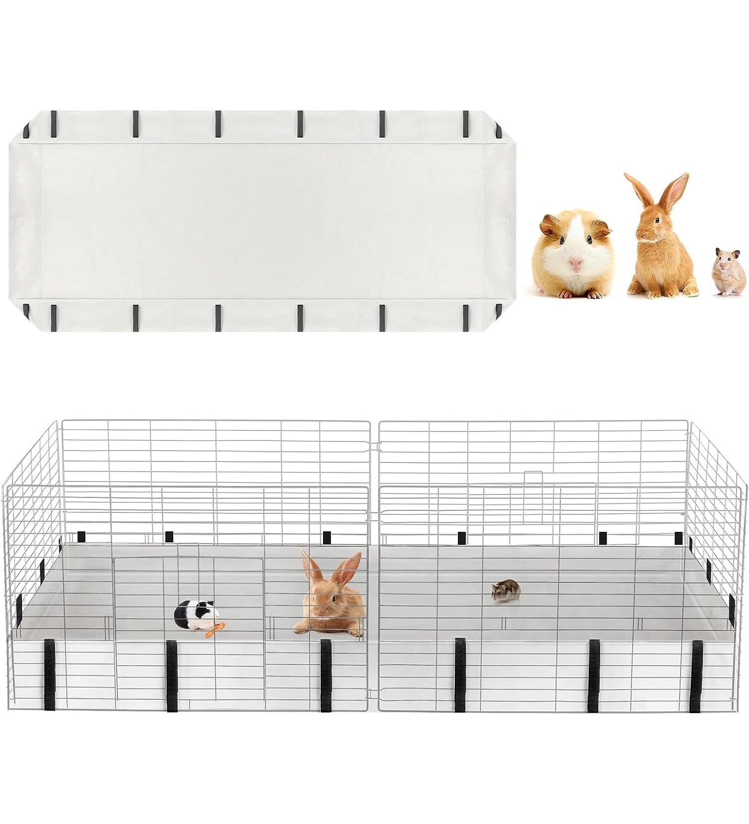 Buy Mfsdai Waterproof Oxford Fabric Guinea Pig Habitat & Washable Pipi Pads - 122x61cm Gray for Hamsters & Rabbits - Buy Online on GoSupps.com