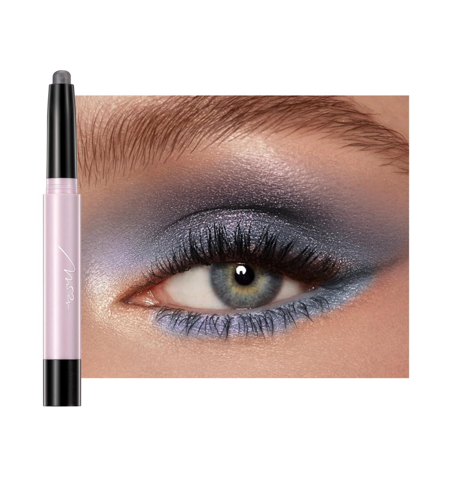 Metallic Shimmer Eyeshadow Stick - Waterproof Cream Pencil for Smoky Eye Makeup | Eye Brightener & Highlighter for Women - Pearlescent Finish - Buy Online on GoSupps.com