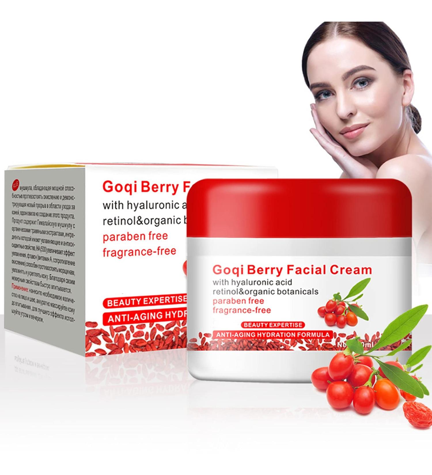 YUYTE Goji Berry Face Cream Goji Berries Anti-Aging Antioxidant Face Moisturizer Revitalizing Anti Wrinkle Cream The Best Anti Aging Cream to Reduce Wrinkles & Age Spots - Buy Online on GoSupps.com