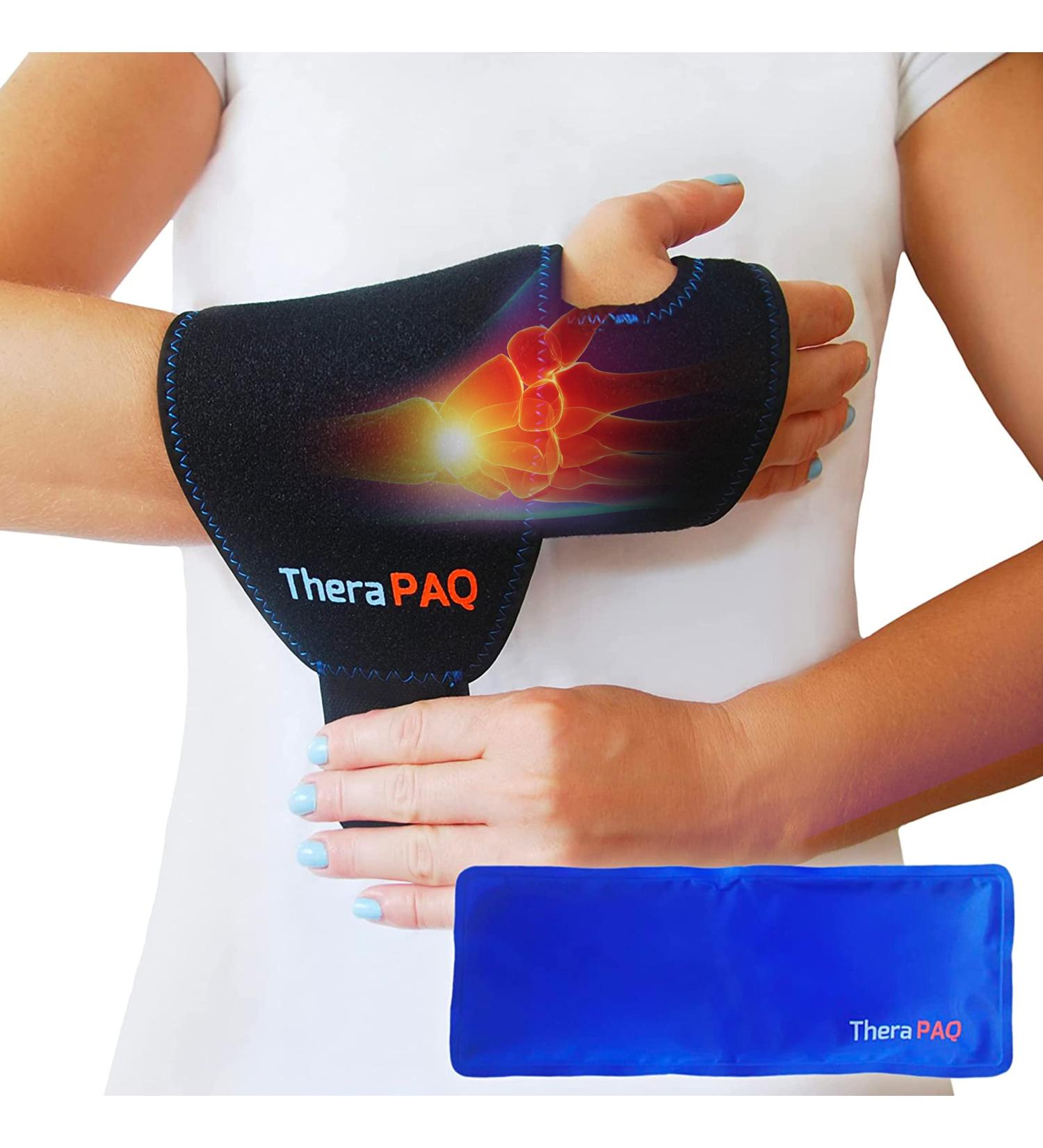 TheraPAQ Wrist Ice Pack Wrap - Hot & Cold Gel Compression for Pain Relief from Arthritis, Carpal Tunnel, Swelling - Reusable Hand Ice Pack for Athletes, Elderly & Pregnancy - Buy Online on GoSupps.com