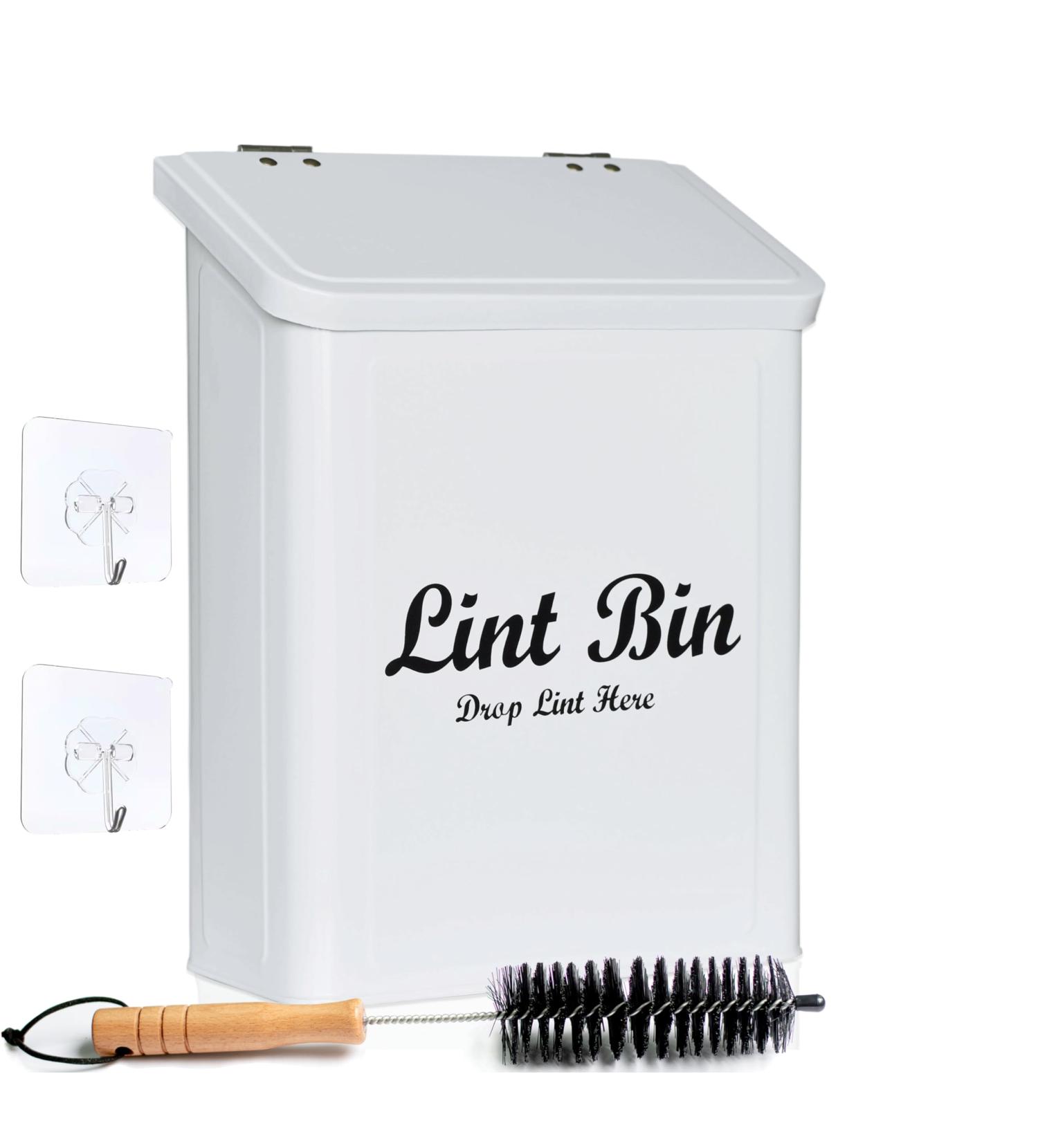 Magnetic Lint Bin for Laundry Room | Metal Lint Trash Can & Organizer | Farmhouse Decor - Efficient Laundry Storage Solution - Buy Online on GoSupps.com