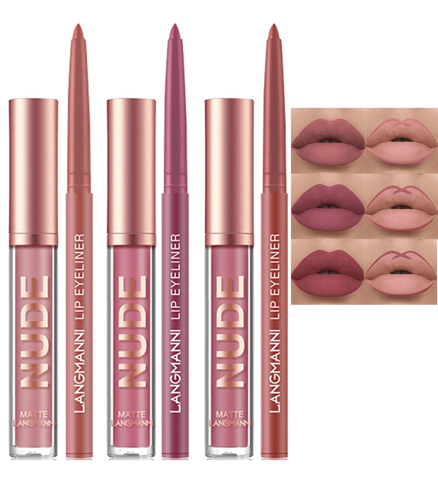 UCANBE 3PCS Liquid Lipstick and Lip Liner Set - Matte and Waterproof Makeup Gift for Women - Buy Online on GoSupps.com