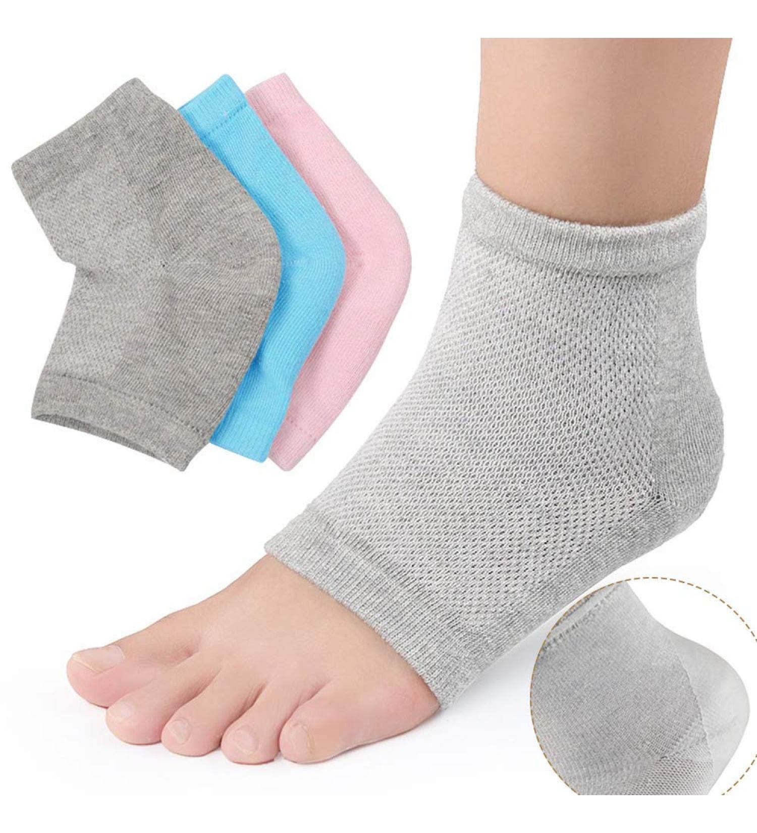 3 Pairs Gel Socks for Heel Protection & Moisturizing | Silicone Heel Spur Bandage for Dry Cracked Feet - Buy Online on GoSupps.com