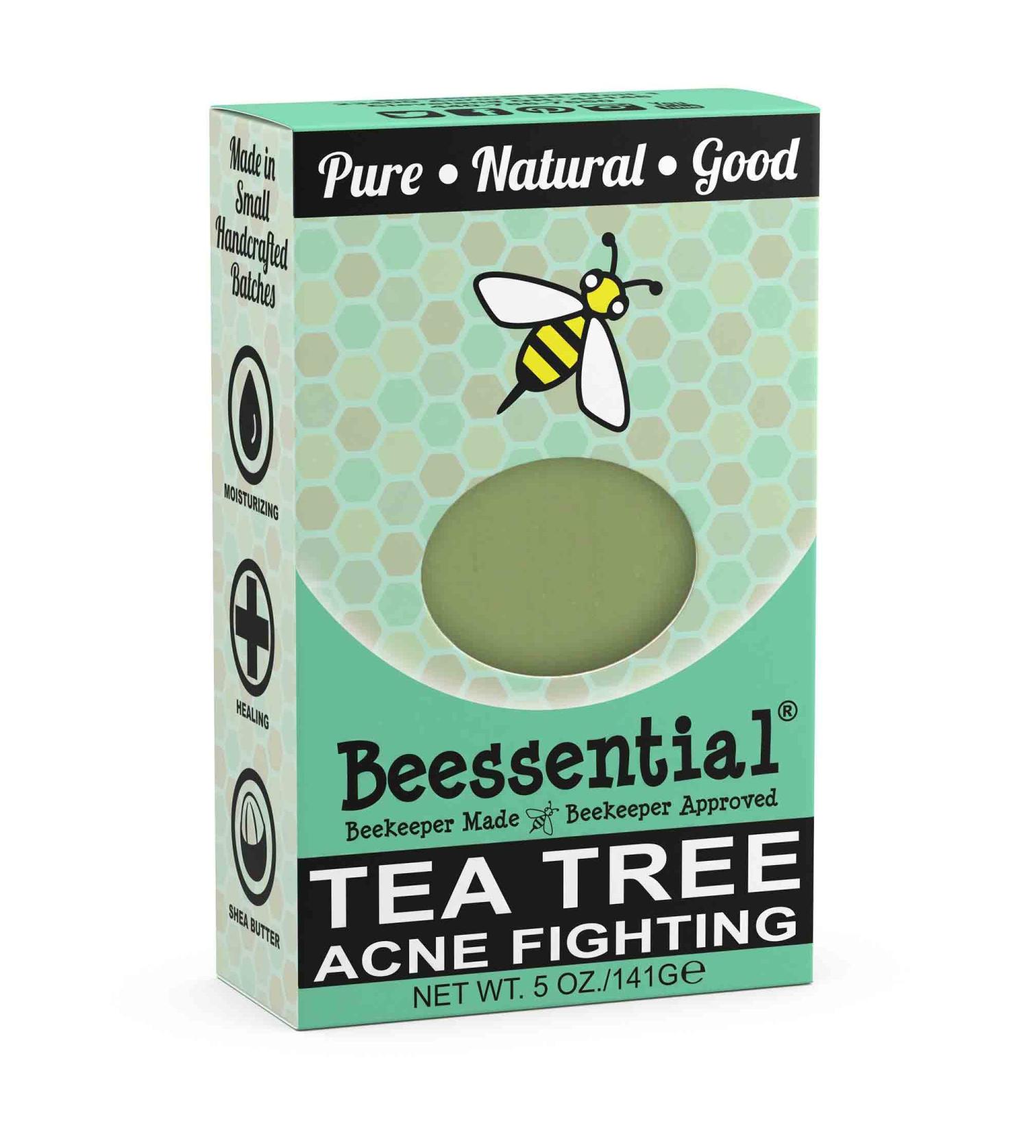 Beessential All Natural Tea Tree Bar Soap | Paraben Free | Small Batch | Made in the USA | 5 Oz | Ideal for All Ages - Buy Online on GoSupps.com