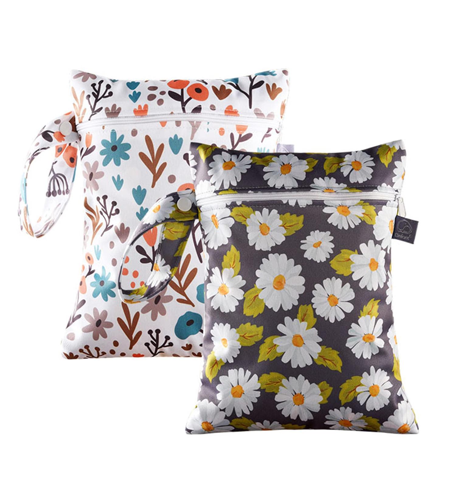 Maeau 2-Piece Wet Bags for Cloth Diapers | Reusable & Washable Baby Diaper Organizer | Perfect for Kindergarten & Gym - 18x25cm - Buy Online on GoSupps.com