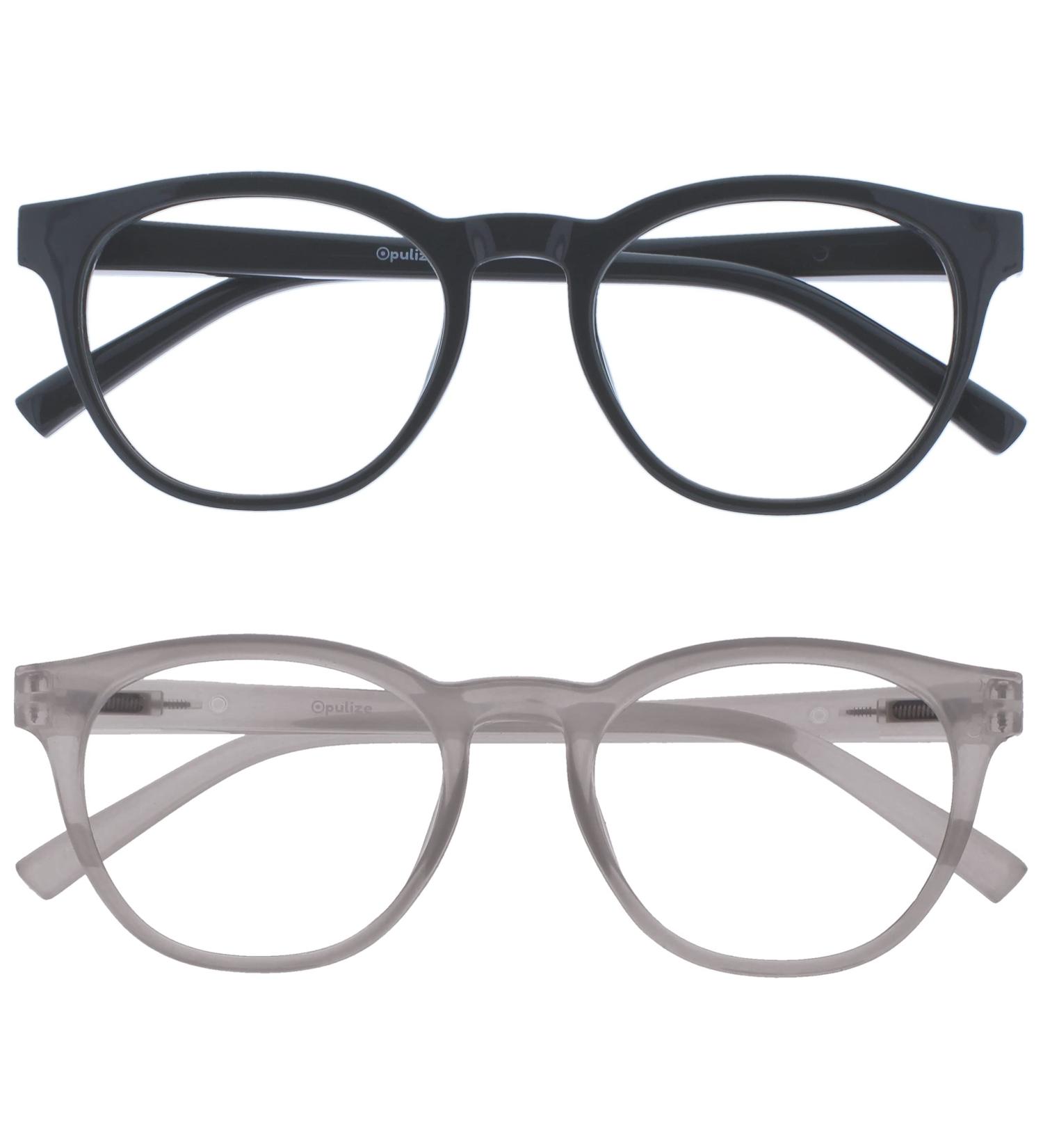 Opulize Blu - Blue Light Filter Reading Glasses 2-Pack for Men | Computer & Gaming | BB5-13 +2.50 Diopters Gray/Ice - Buy Online on GoSupps.com