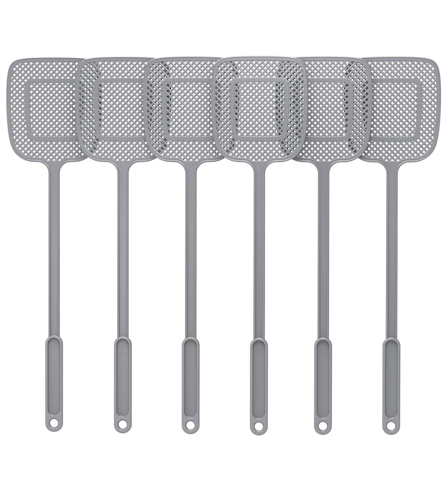 MR.SIGA Heavy Duty Long Handle Fly Swatter Gray - 6 Pack | Effective Pest Control Tool - Buy Online on GoSupps.com