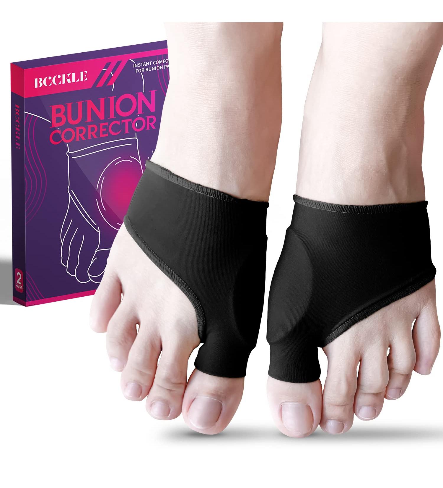 Bunion Relief Sleeve & Corrector with Gel Pads - 4pcs | Toe Spacer Socks for Hallux Valgus, Hammer Toe, Big Toe Joint | Reusable Bunion Splints for Men & Women (Size 10-14 Women/9-15 Men) - Buy Online on GoSupps.com
