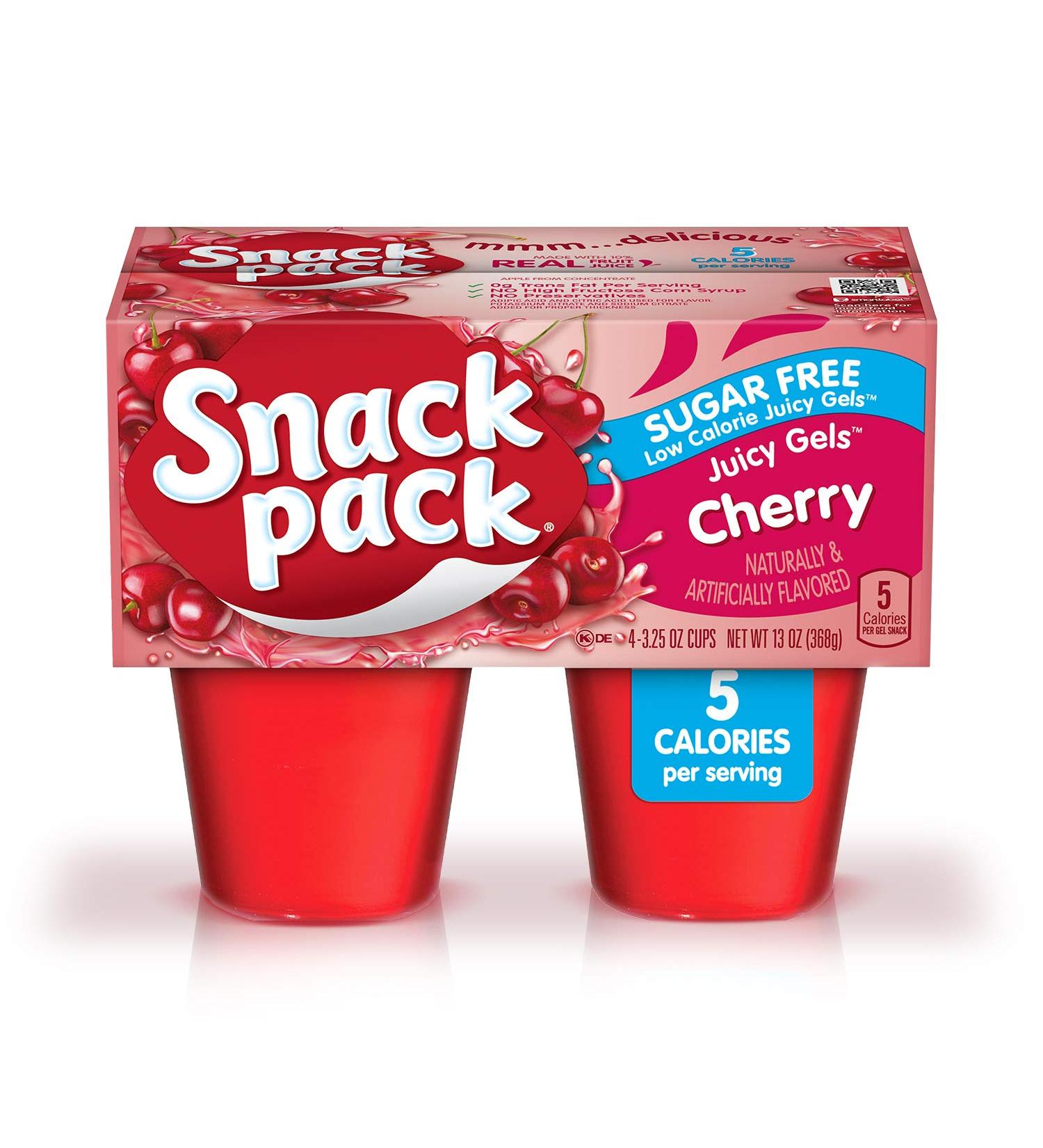 Snack Pack Sugar-Free Cherry Juicy Gels (4 Count) - Delicious and Healthy Snack Option - Buy Online on GoSupps.com