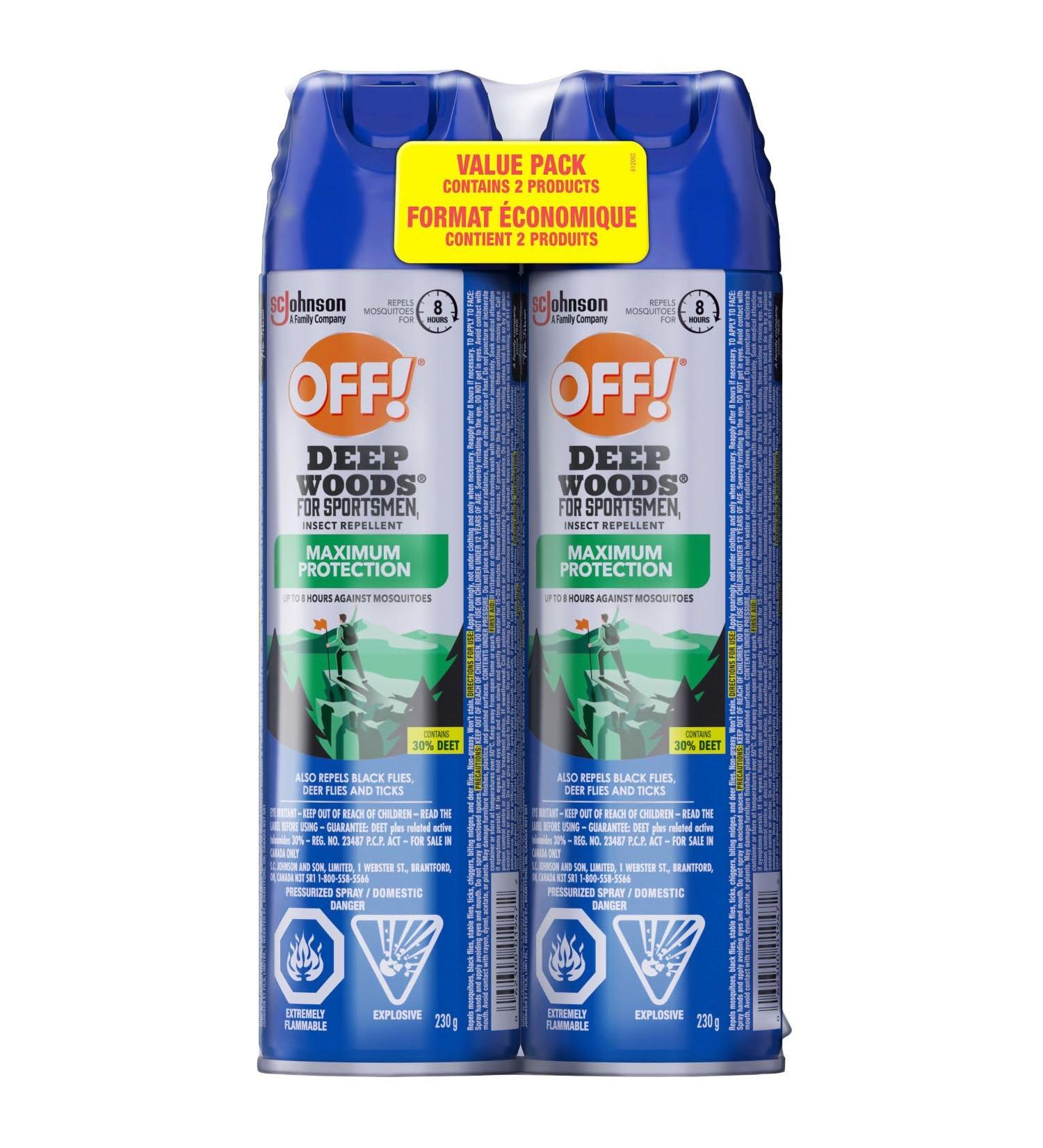 OFF Deep Woods Insect and Mosquito Repellent for Sportsmen Bug Spray for Camping Bug Repellent Safe for Clothing 230 g 2pk (Packaging May Vary) - Buy Online on GoSupps.com