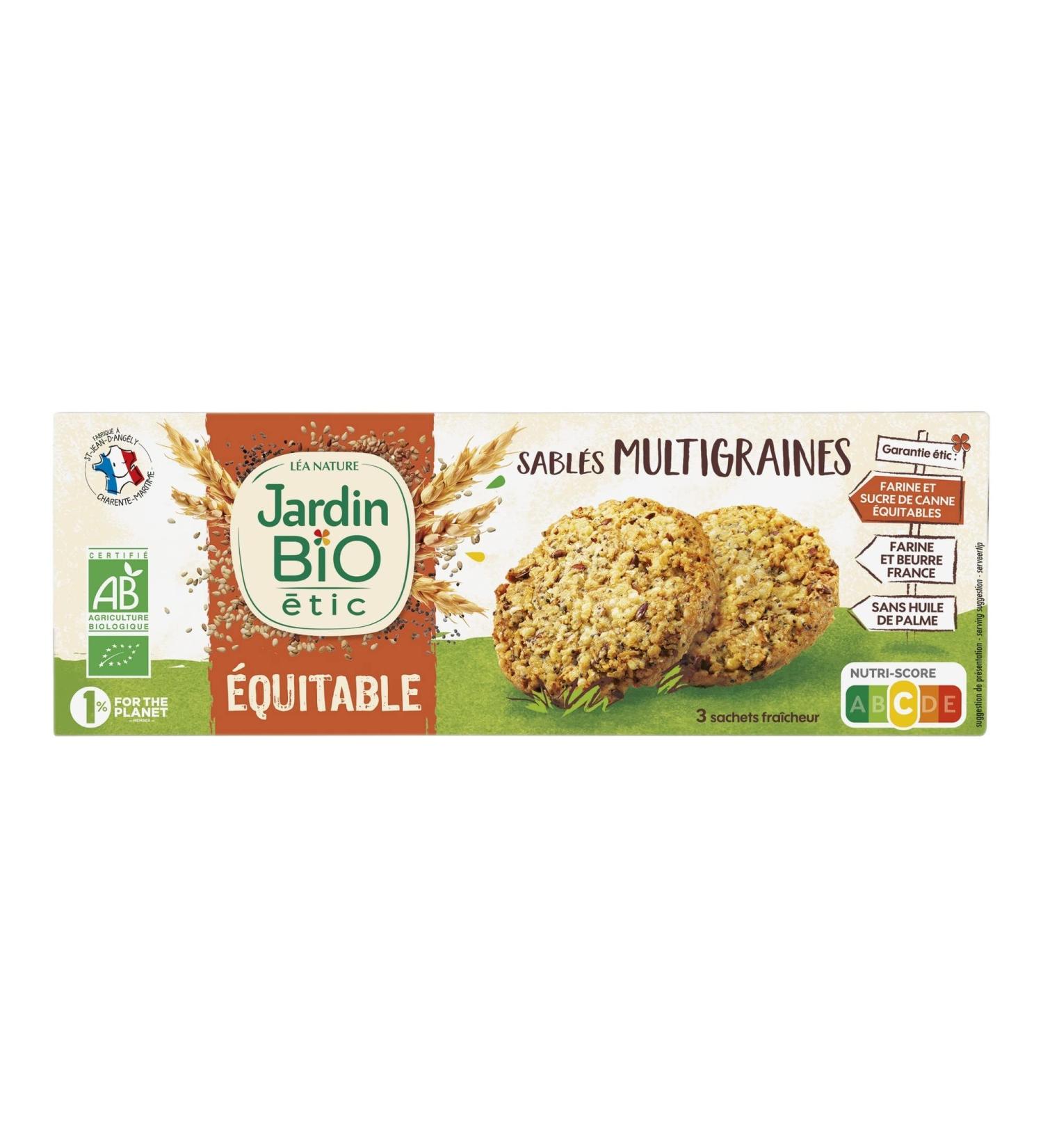 Jardin BIO tic - Multigrain shortbread - organic - Sweet - AB certified - 150g bag - Buy Online on GoSupps.com