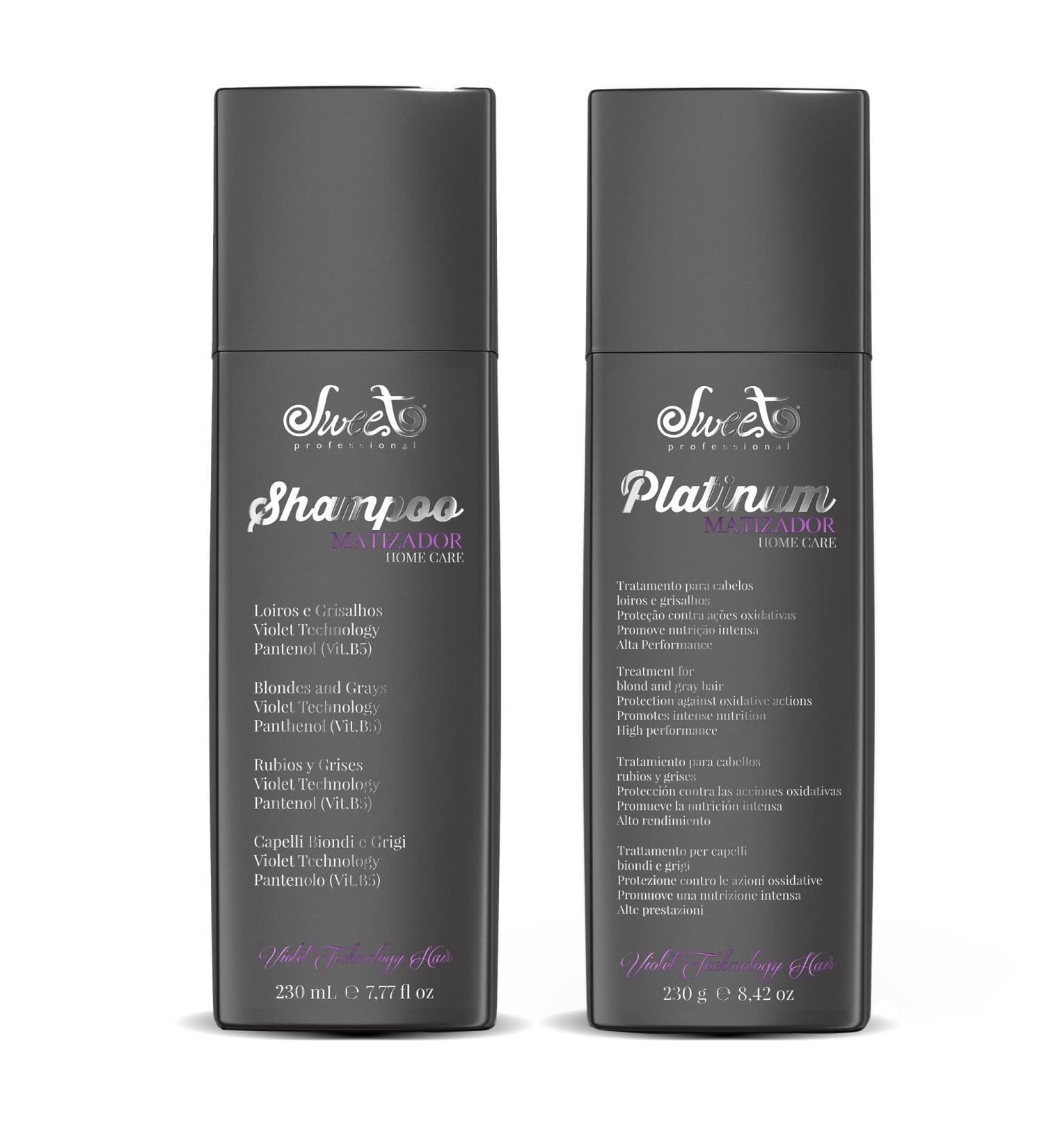 Best Platinum Matizing Shampoo & Conditioner Set | No Yellow Tones for Blonde & Gray Hair | Intense Nutrition | 980ml - Sweet Pro - Buy Online on GoSupps.com
