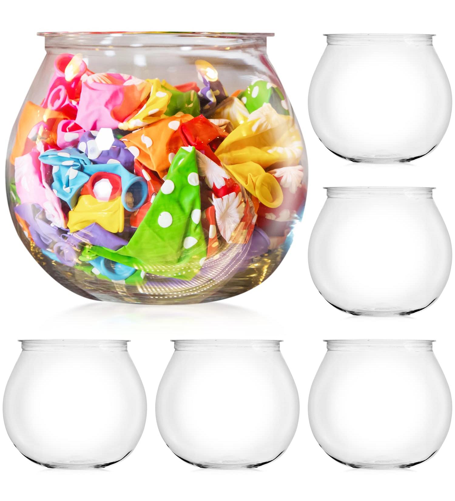 6 Pack 27oz Mini Plastic Fish Bowls for Decoration and Drinks - Clear Vase for Centerpieces - Fun Party Starter Set - Buy Online on GoSupps.com