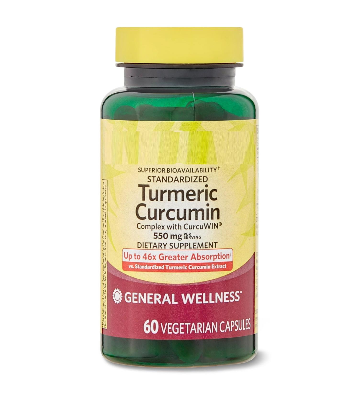 SEDLAV Turmeric Curcumin Complex with CurcuWIN General Wellness Dietary Supplement Vegetarian Capsules 550 mg 60 Count Sticker