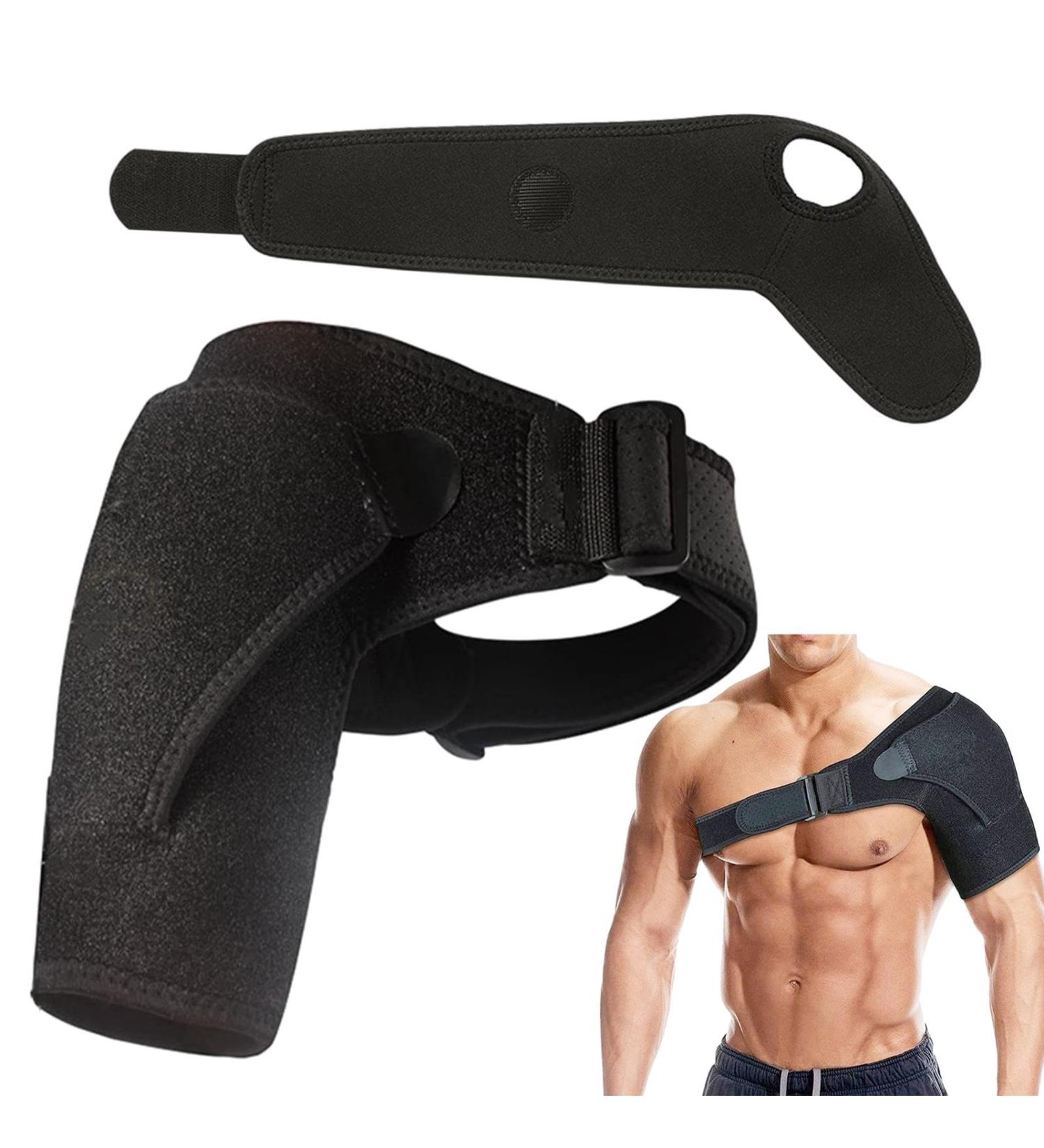 Sunerlory Adjustable Neoprene Shoulder Support Bandage for Dislocation - Black Orthosis for Left & Right Shoulder - Buy Online on GoSupps.com