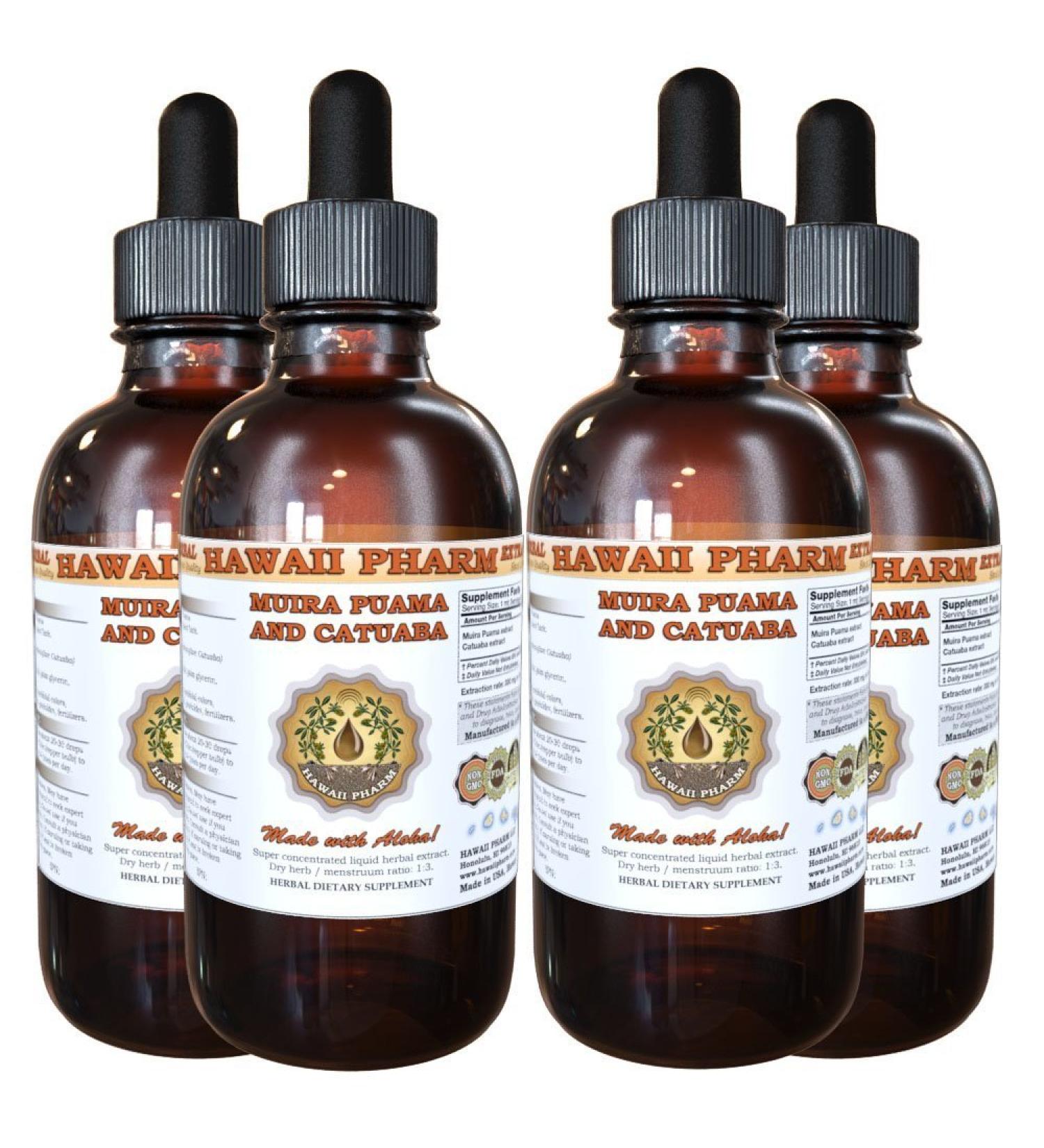 Muira Puama and Catuaba Liquid Extract Supplement Tincture Supplement 4x4 oz - Buy Online on GoSupps.com