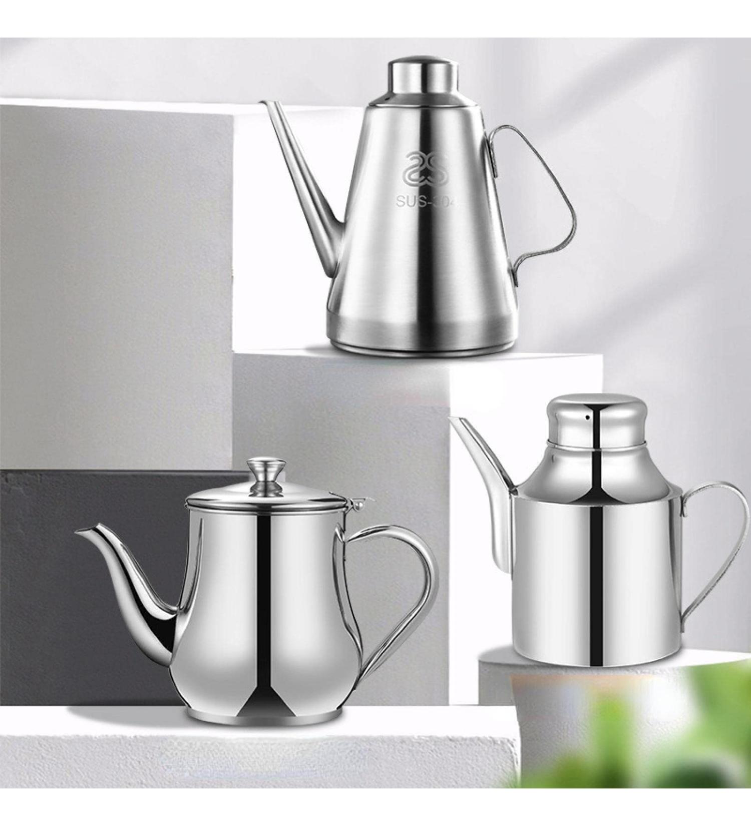 304 Stainless Steel Oiler European-Style dust-Proof Insect-Proof Leak-Proof Oil Controlling Bottle Kitchen Bottles for Soy Sauce and Vinegar Spice jar Large Capacity 304 Oiler 32OZ (Large)