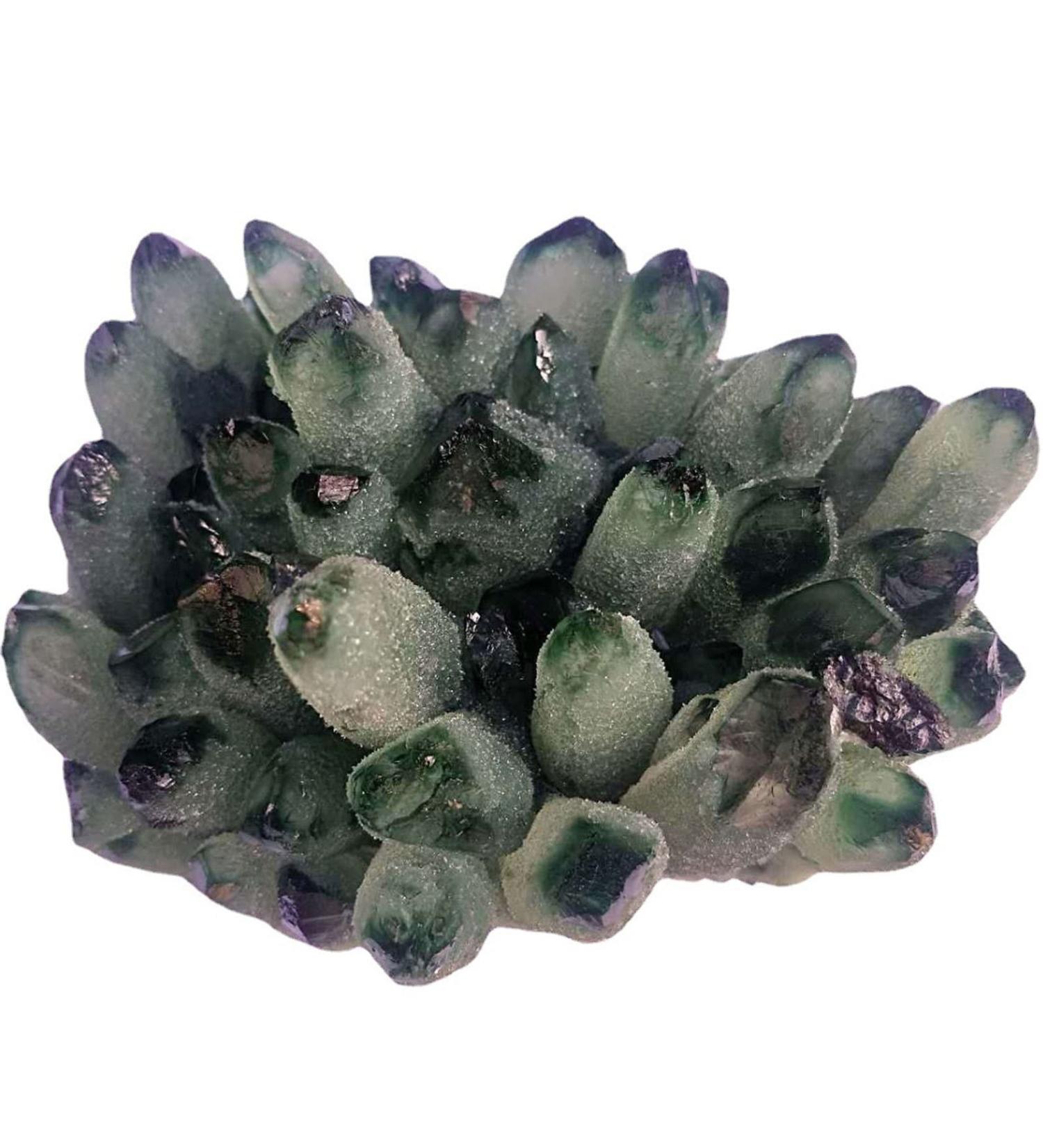 Natural Green Phantom Crystal Ghost Quartz Crystal Cluster Specimen for Home Decoration 2.2lbs Crystal Cluster - Buy Online on GoSupps.com