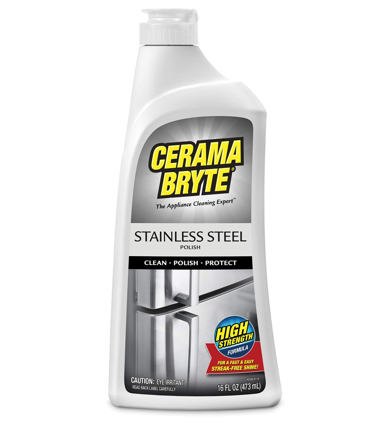 Cerama Bryte Protective Stainless Steel Cleaning Polish with Mineral Oil - 16oz (1 Count) | Stainless Steel Cleaner for Shiny Finish - Buy Online on GoSupps.com