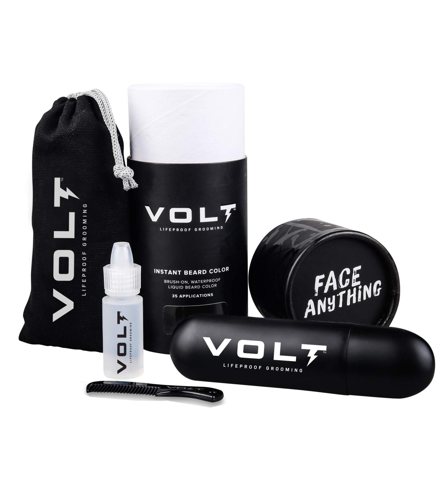 VOLT Grooming Instant Beard Color - Toffee (Light Brown) - Smudge/Water Resistant Brush-On for Beards, Mustaches & Eyebrows - 14 ml - Buy Online on GoSupps.com
