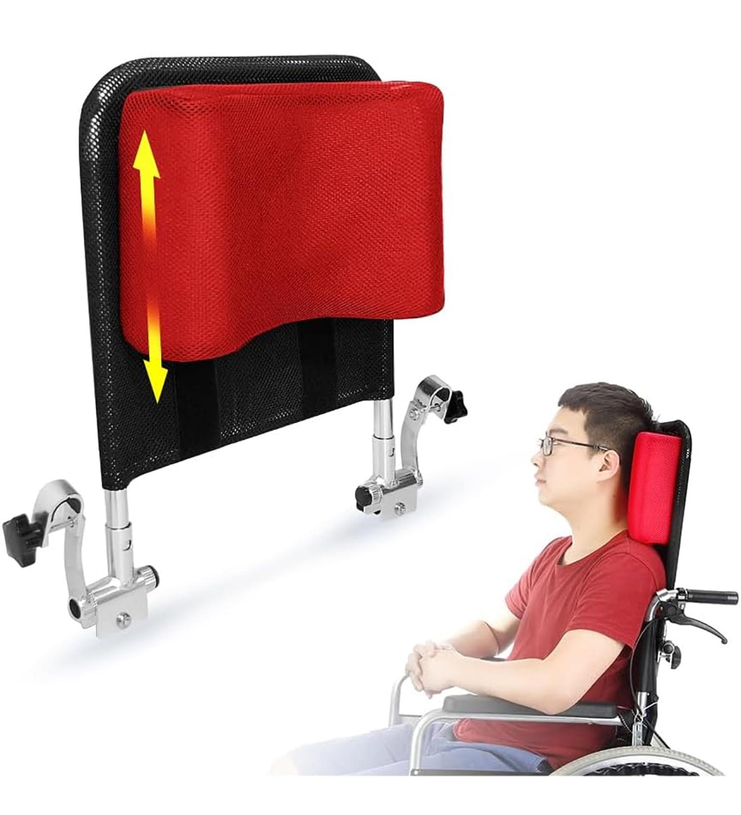 Wheelchair Headrest Backrest Portable Adjustable Head Support Padding with 16-20 Inches Height and 45 -90 Angle Ergonomic Fit Support and Soft Breathable for Disabled Post-op - Buy Online on GoSupps.com