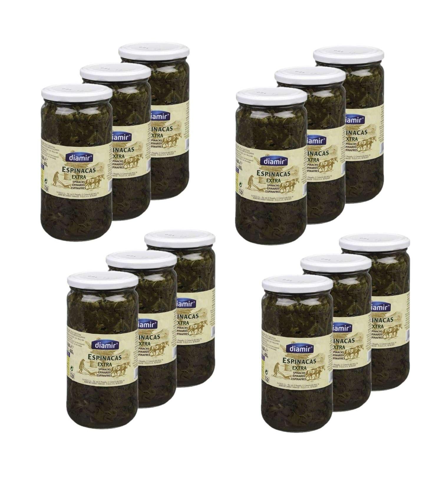 Lot 12x Natural Spinach - Jar 660g