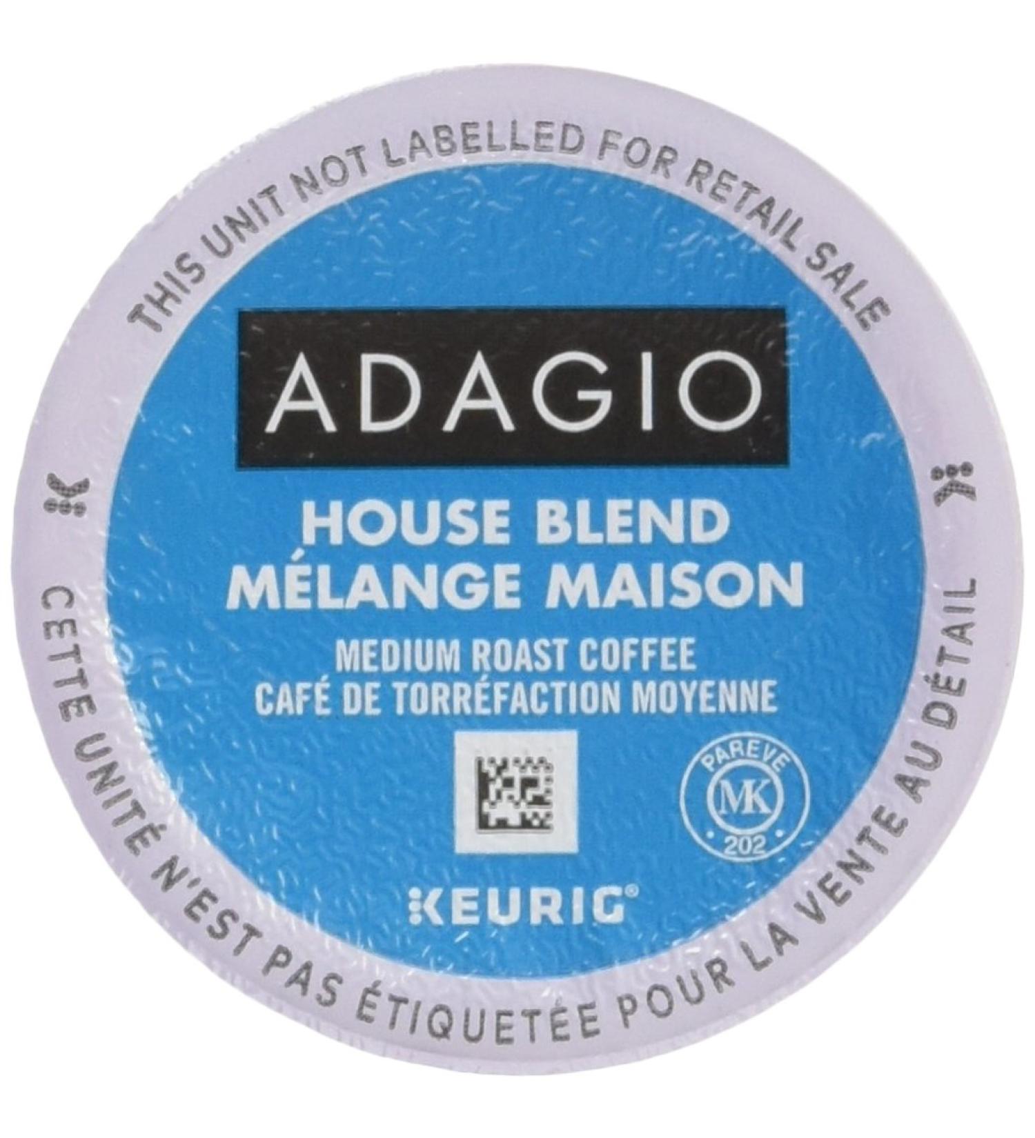 Adagio House Blend - Medium Roast Coffee K-Cup Portion for Keurig Brewers 24 Count - Buy Online on GoSupps.com