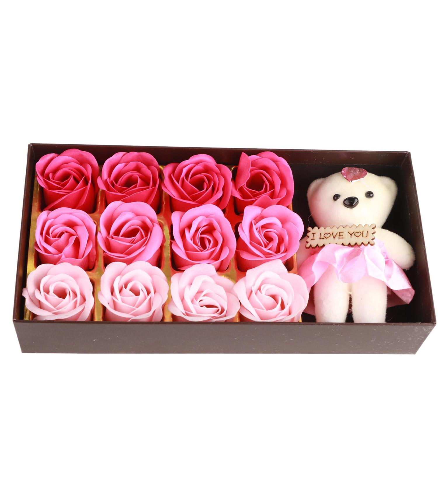  Fdit Romantic Rose Flower Soap Body Soap Floral Bath Soap Rose Bath Soap Rose Flower Petals Plant Essential Oil Soap Rose Soap (pink gradient) - Buy Online on GoSupps.com