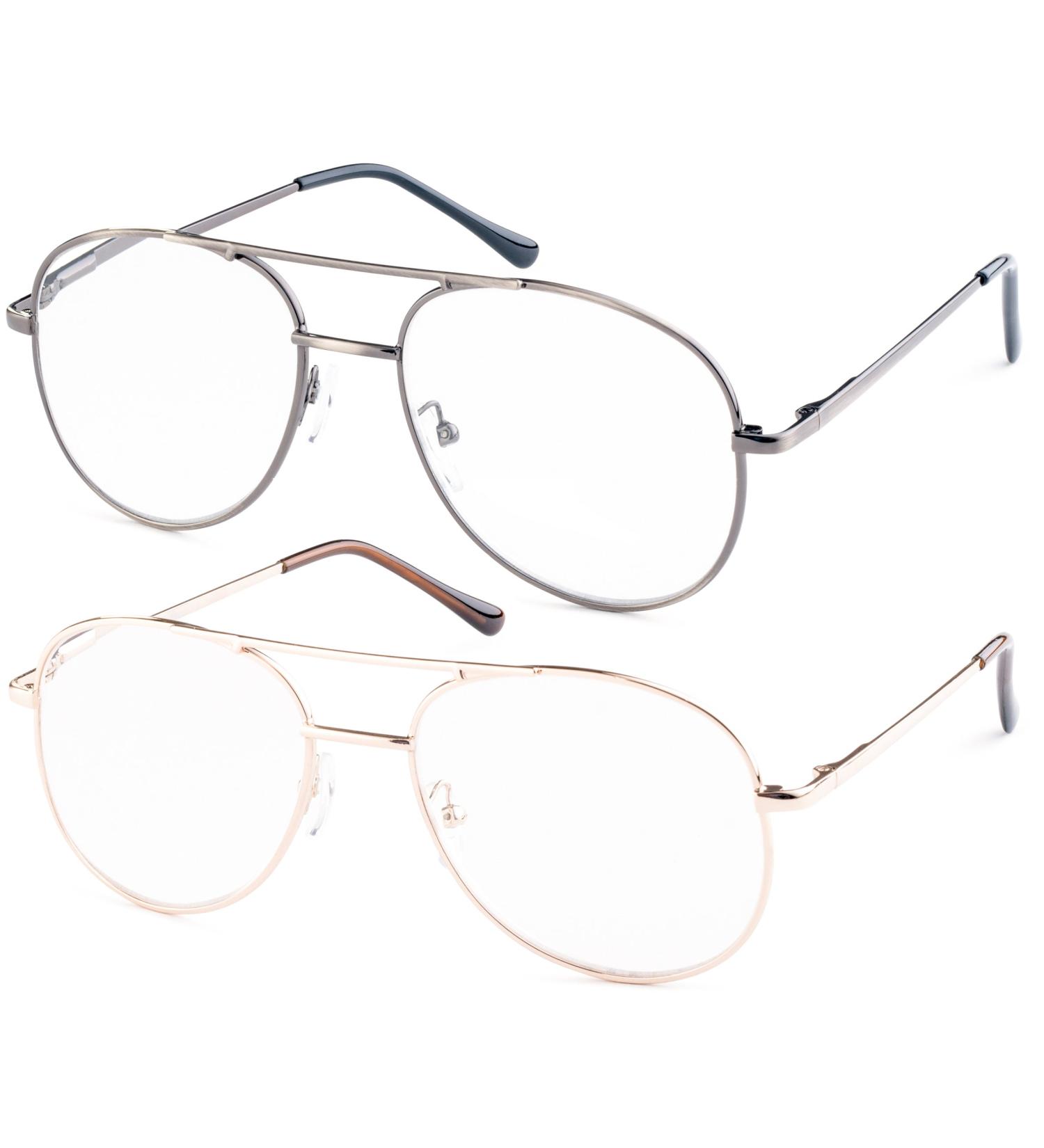 Metal Aviator Glasses Set for Reading - Gold & Gunmetal | 1.75x Magnification - International Shipping Available - Buy Online on GoSupps.com