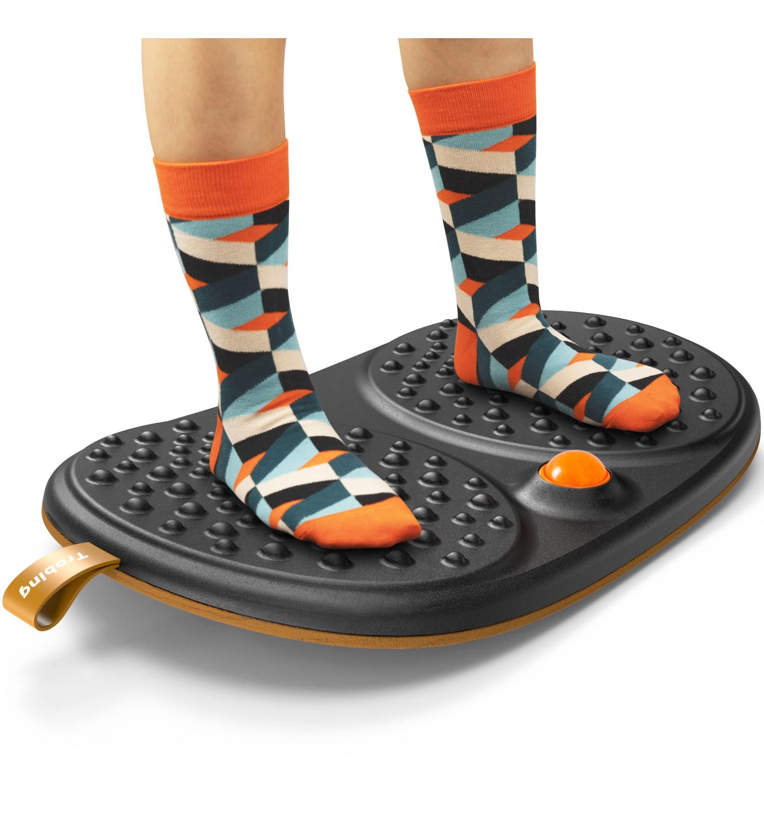 Standing Desk Mat Balance Board with Rollerball  Wooden Wobble Anti Fatigue Mat Ergonomic Design  Office Comfort Floor Mat to Relieve Foot  Knee  and Back Pain  Non-Slip Bottom A: Medium Black ( 21 Inch ) - Buy Online on GoSupps.com