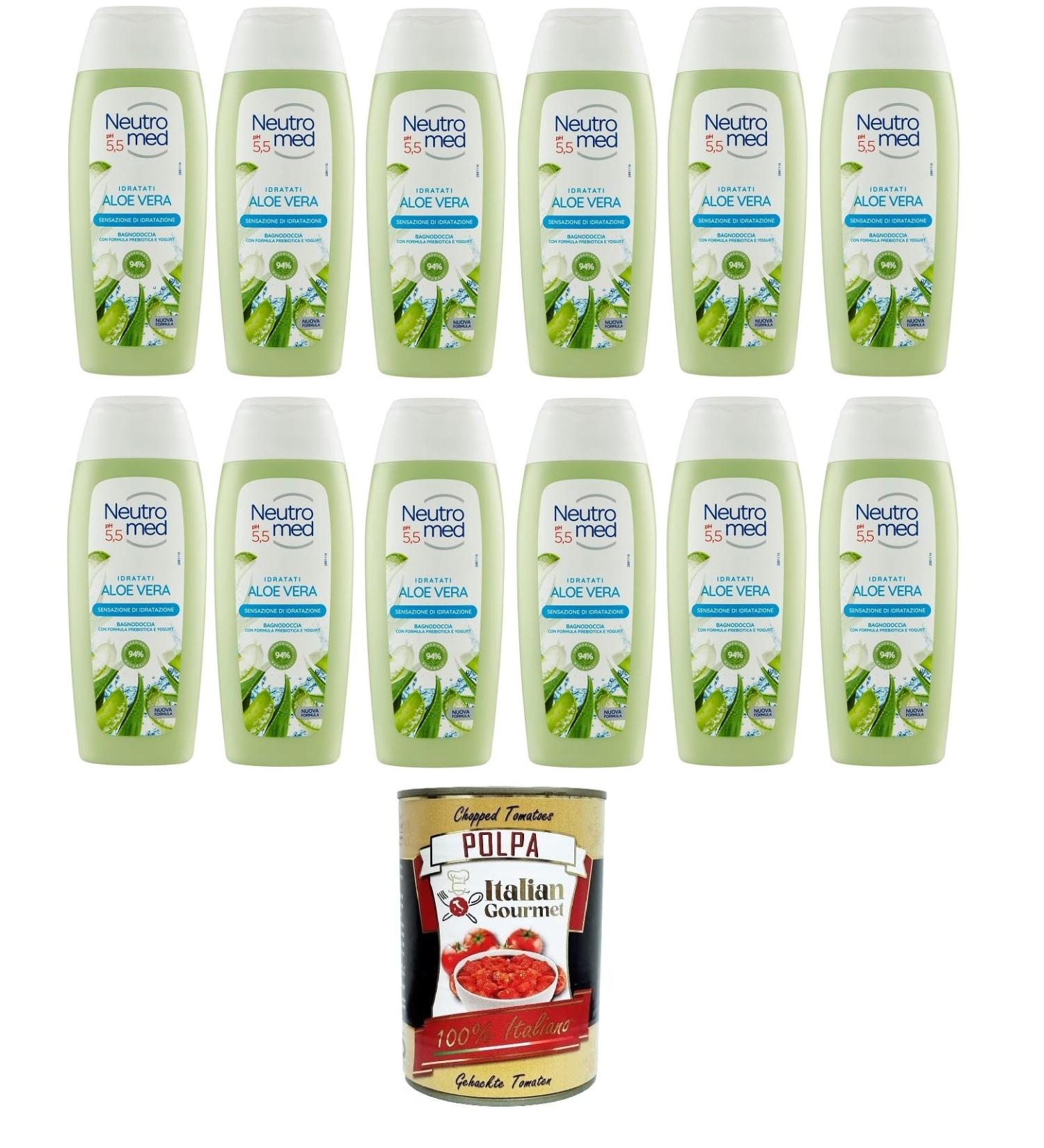 Italian Gourmet E.R. Neutromed pH 5.5 Hydrated Aloe Vera Bagnodoccia pH 5.5 Hydrated Aloe Vera 12 x 400 ml + Pulp Italian Gourmet 400 g - Buy Online on GoSupps.com