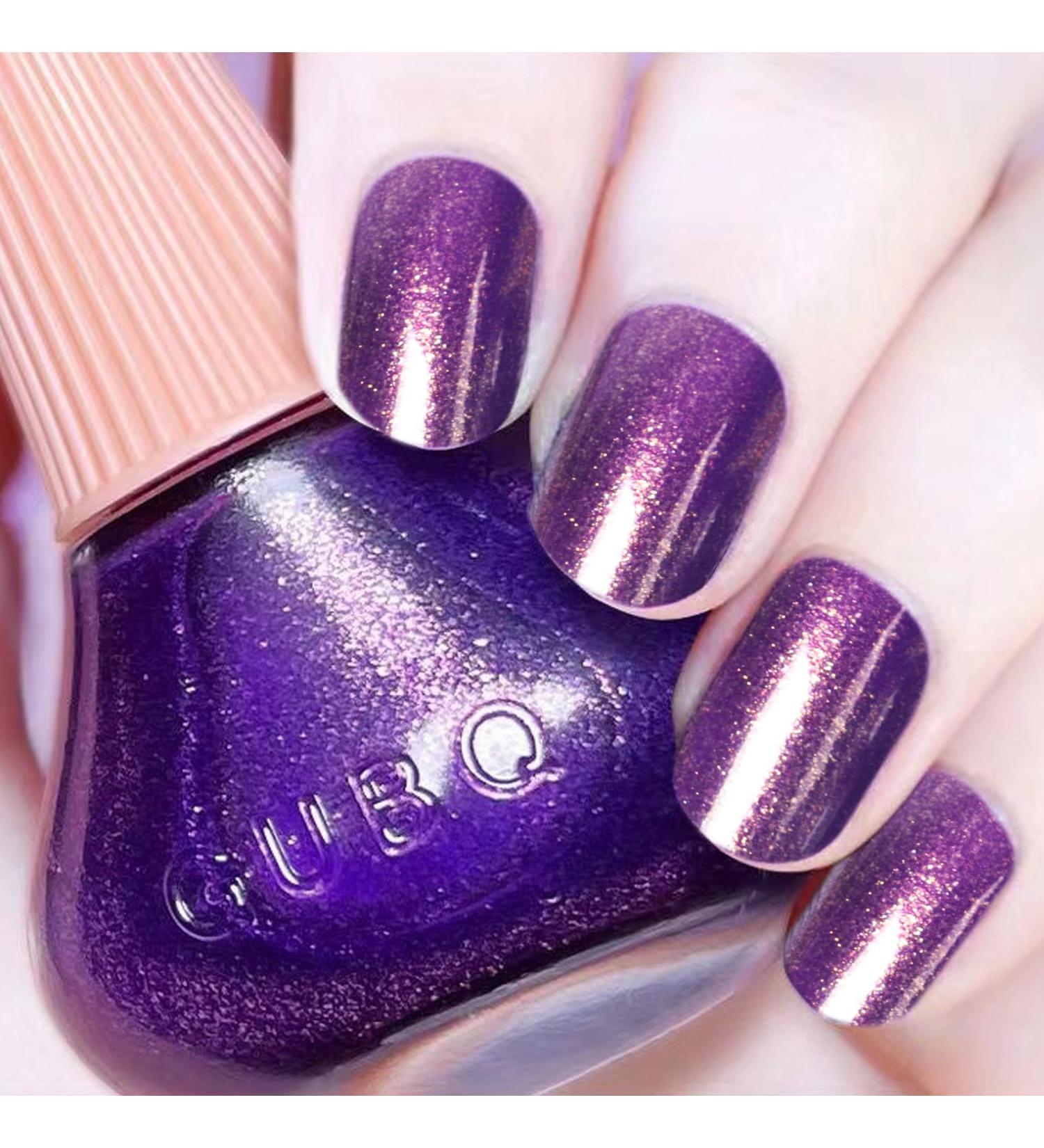 DouborQ Glitter Nail Polish Charm Purple Glimmer Long-lasting Sequins Nail Art Varnish (16) Charm Purple-16 - Buy Online on GoSupps.com