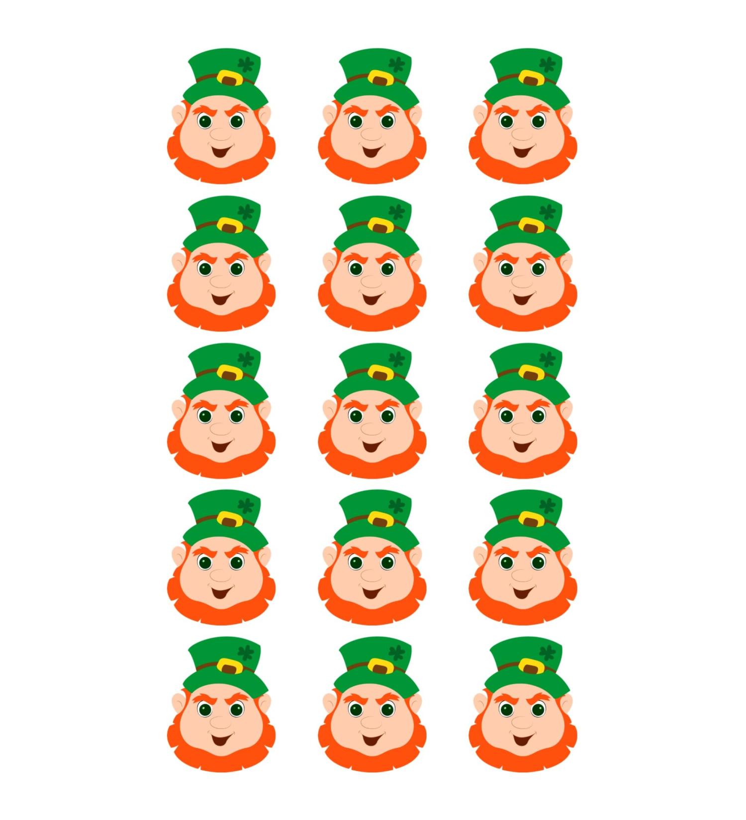 15 x Leprechaun Face Edible Wafer or Icing Cupcake Toppers Fun Themed Party Cake Decorations Perfect For Brownies Cookies Muffins & More! (Edible Wafer Card)