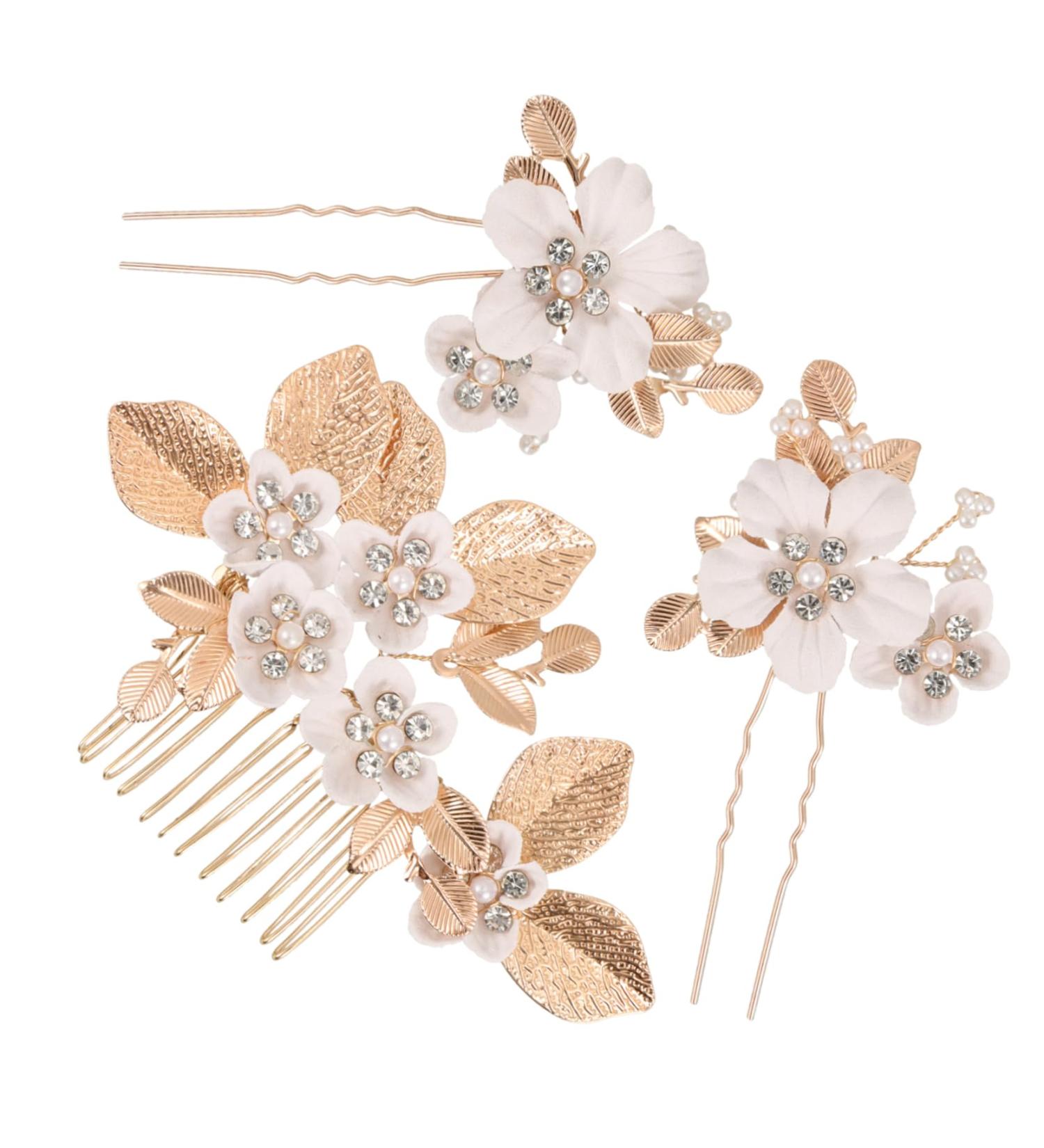 FRCOLOR 1 Set Leaves and Flowers Hair Comb Wedding Hair Comb Hair Comb for Bride Headpiece Wedding Hairpin Vintage Hair Accessories Girl Headpiece Hair Comb Clips Bride Hair Comb - Buy Online on GoSupps.com