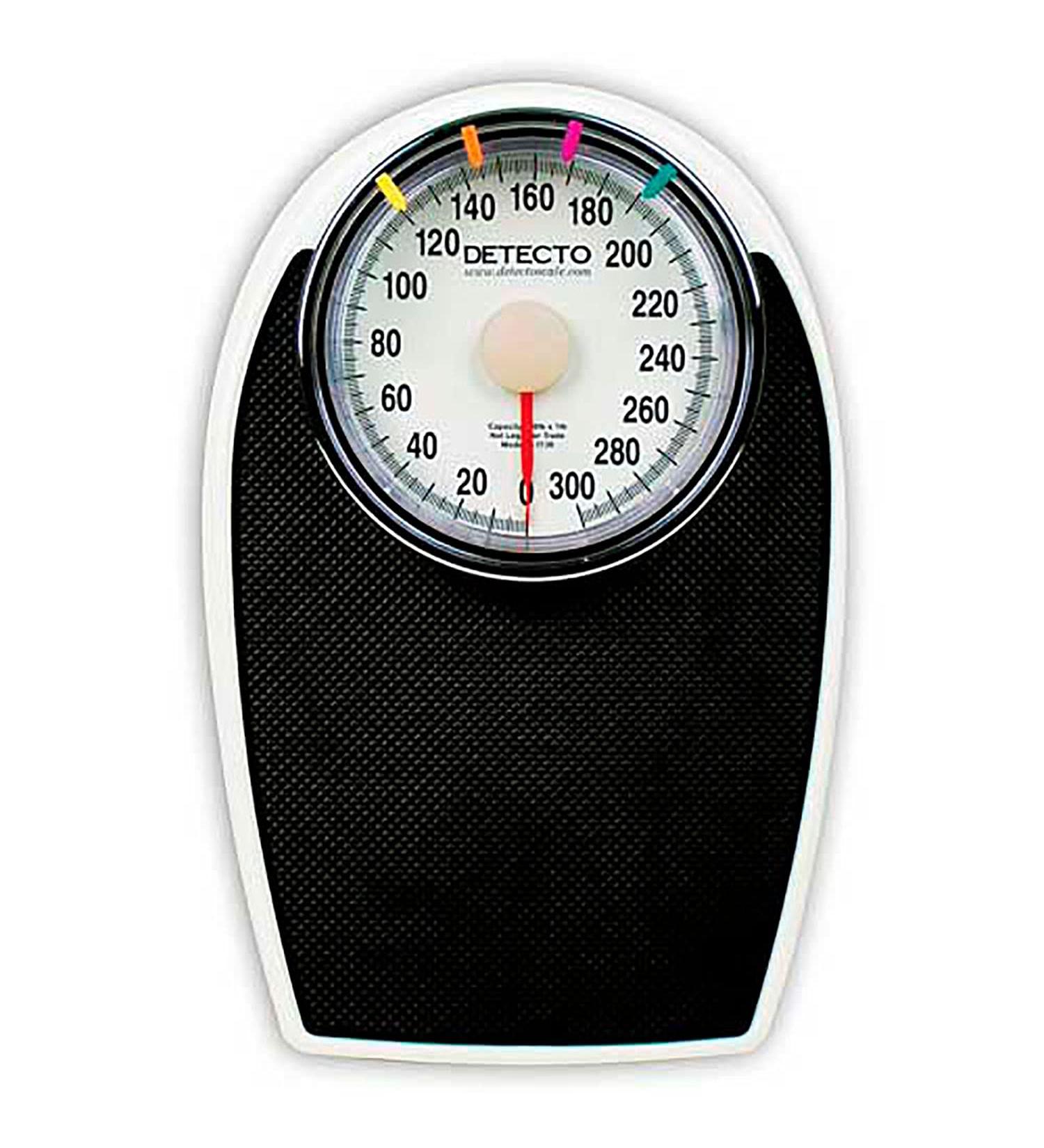 Detecto Bathroom Scale 330lb x 1lb Low Profile 11-1/4" x 11-34" Platform W/Non-Skid Mat, D-1130