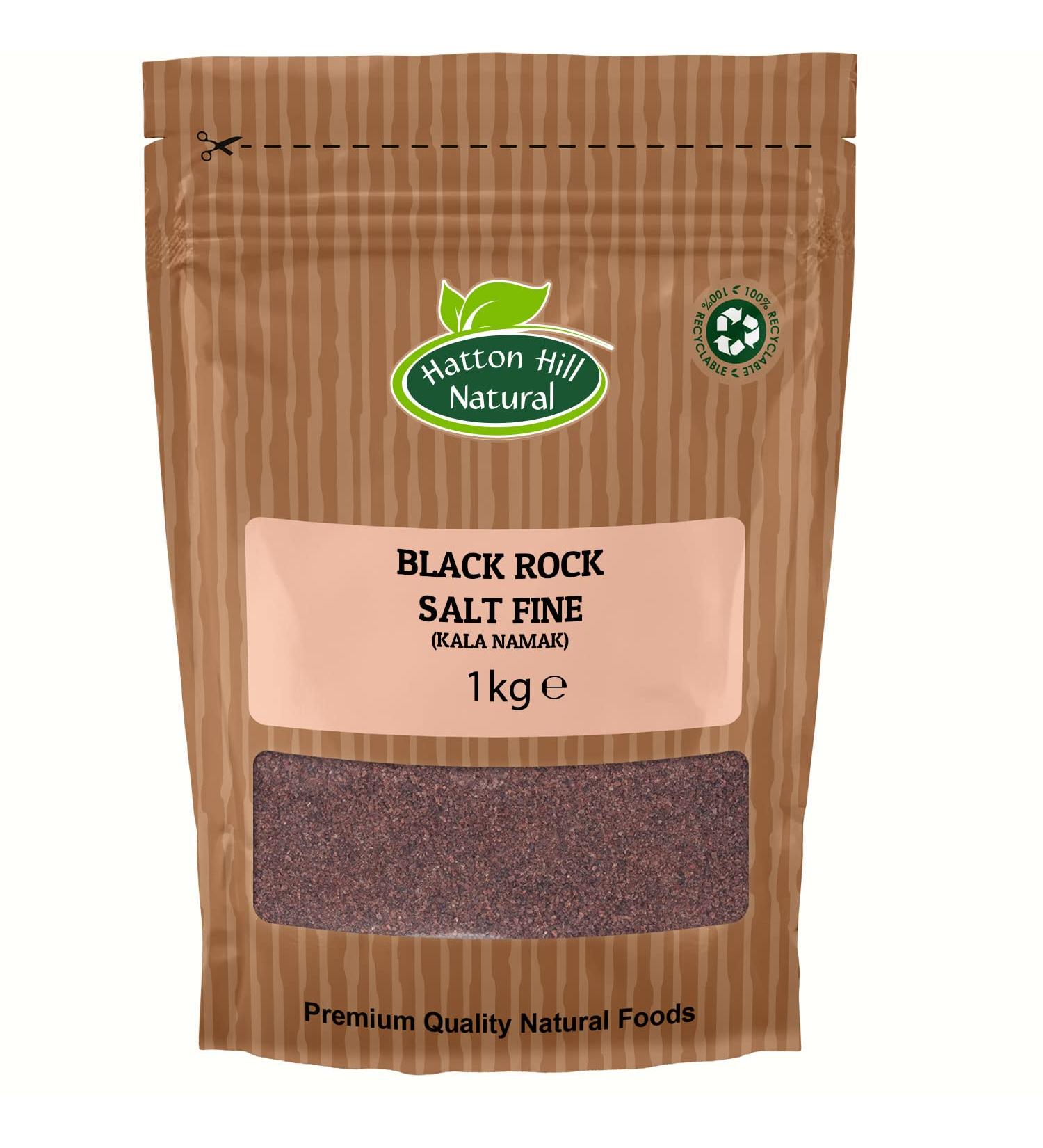 Black Rock Salt Fine (Kala Namak) 1kg by Hatton Hill
